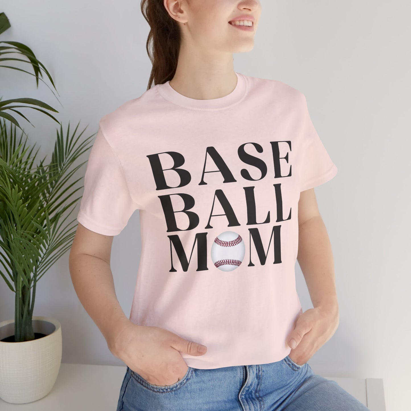 Baseball Mom T-Shirt – Retro Script with Baseball Graphic