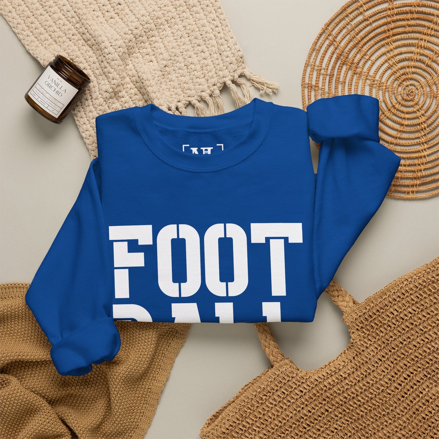 Football Mom Crewneck Sweatshirt (White Text)