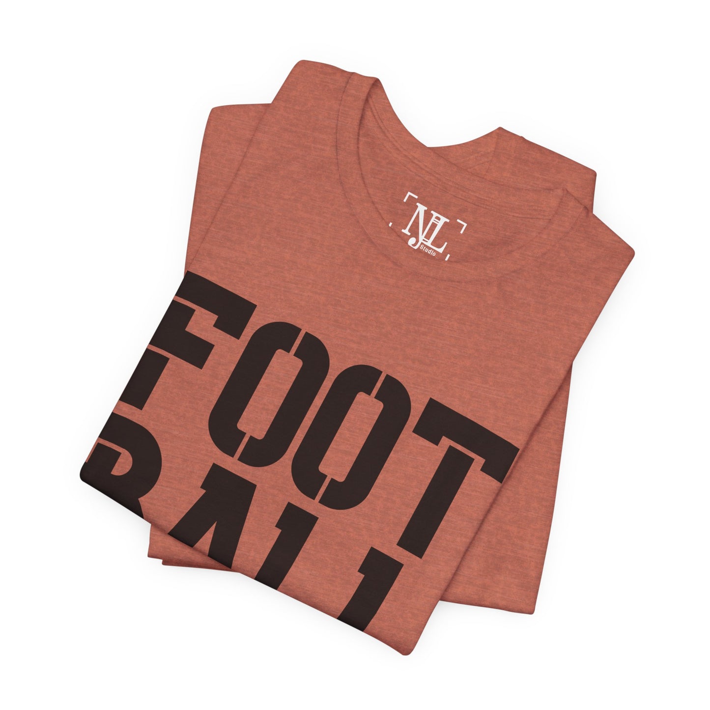 Football Mom T-Shirt – Bold Stacked Text with Football Graphic
