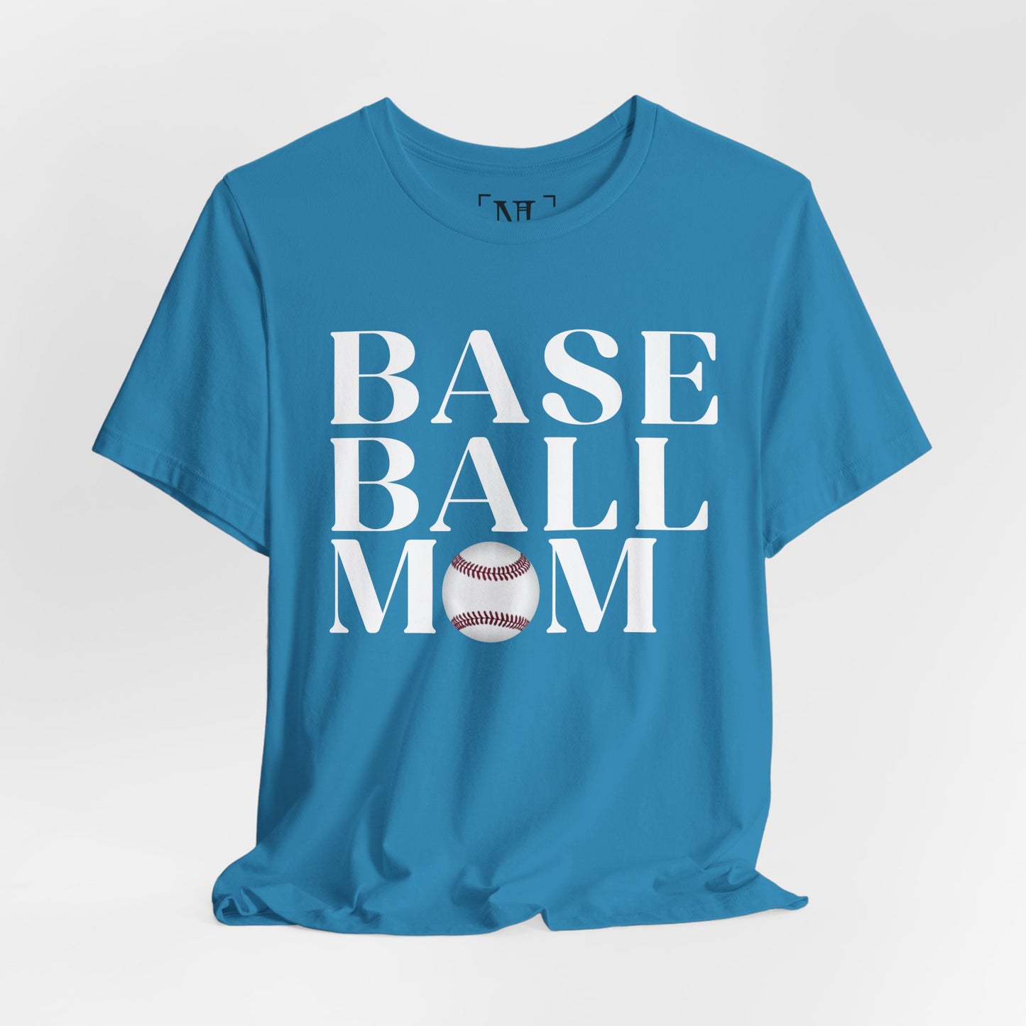 Baseball Mom T-Shirt – Retro Script with Baseball Graphic