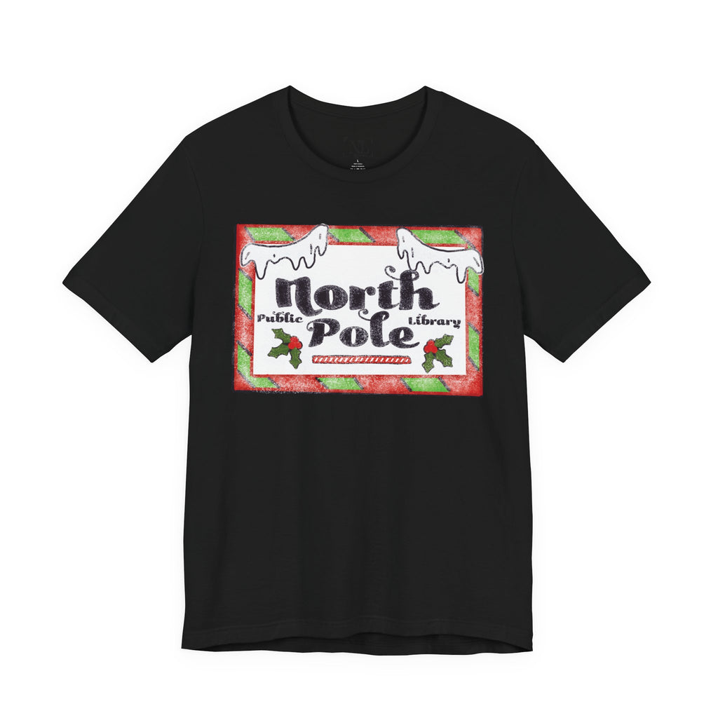 North Pole Library Short Sleeve Christmas Tee