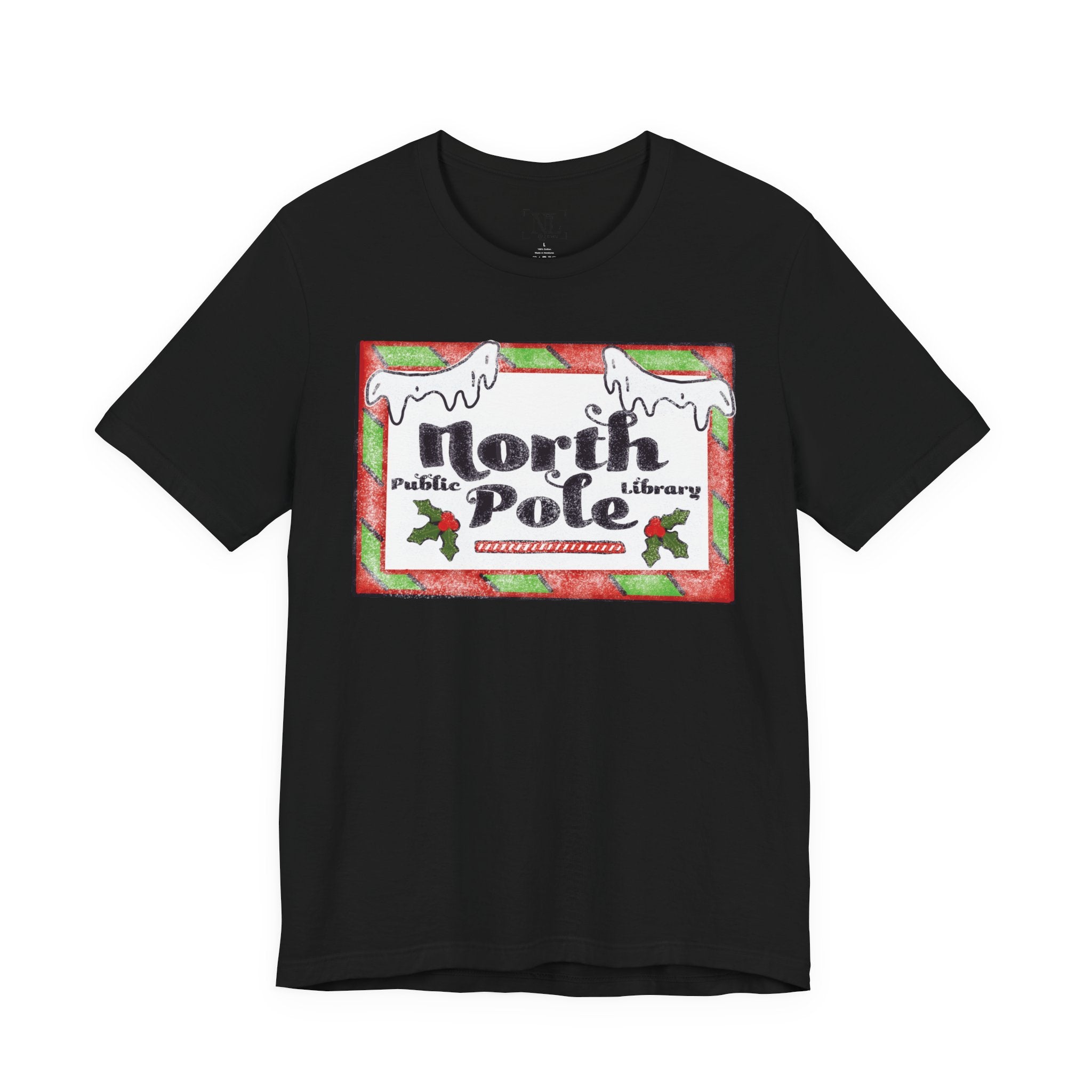 North Pole Library Short Sleeve Christmas Tee