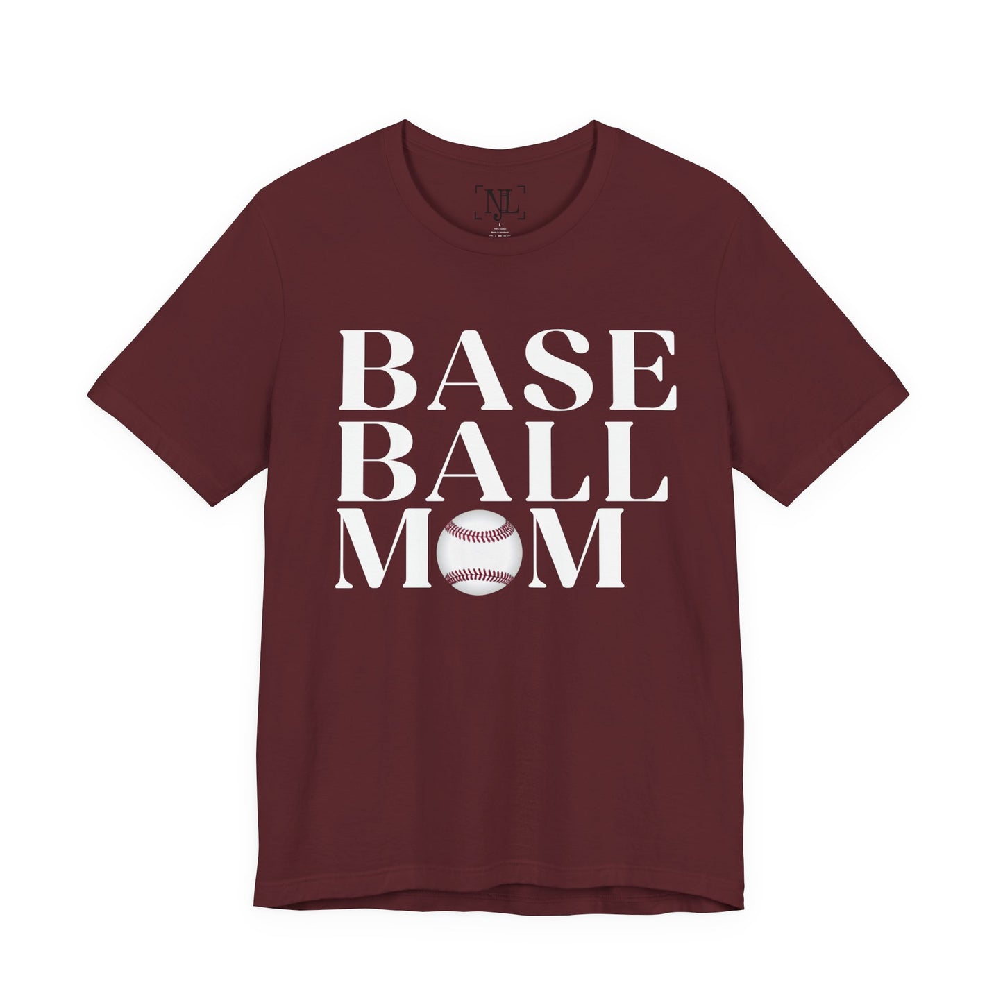 Baseball Mom T-Shirt – Retro Script with Baseball Graphic
