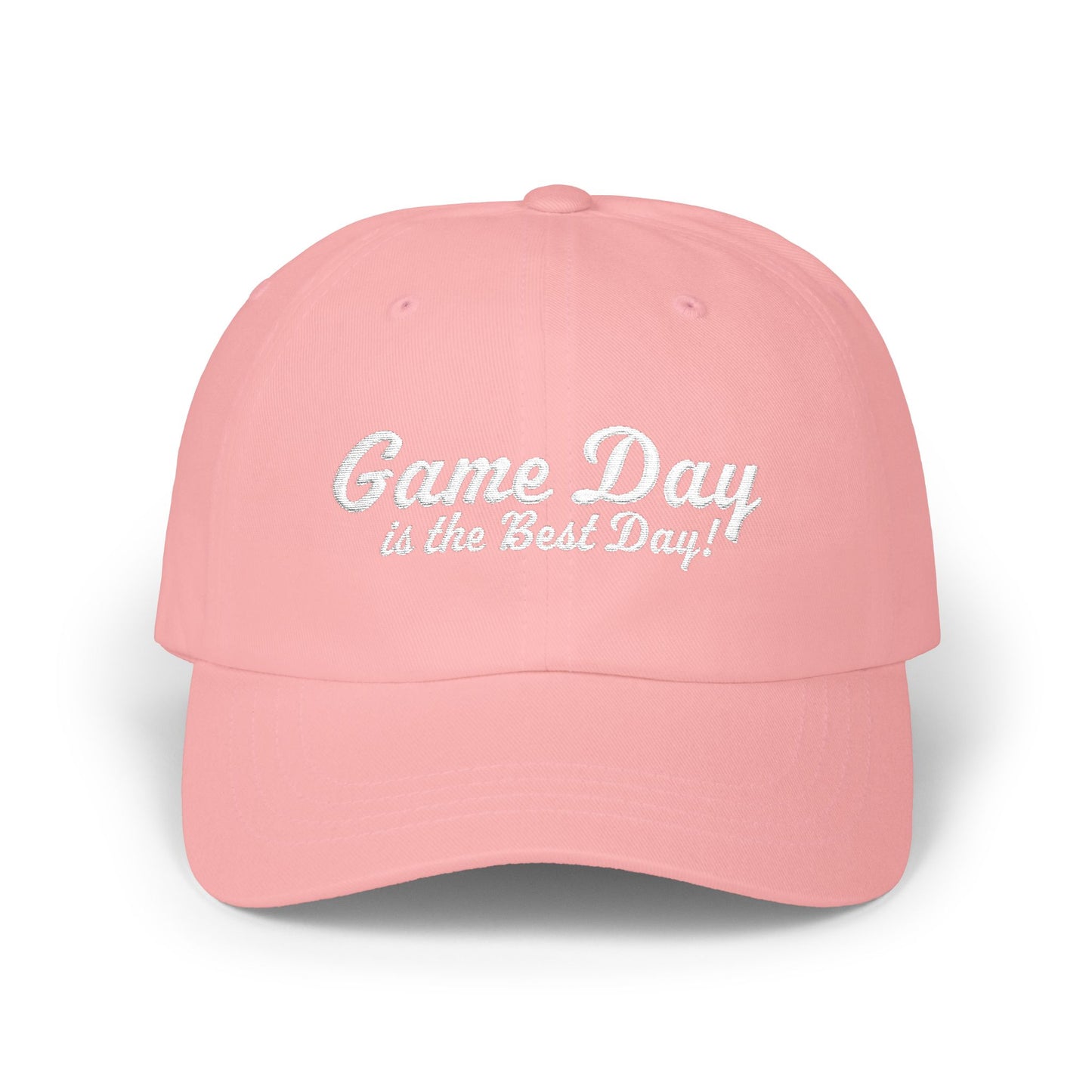 Baseball Hat "Game Day is the Best Day!" White Text Embroidered