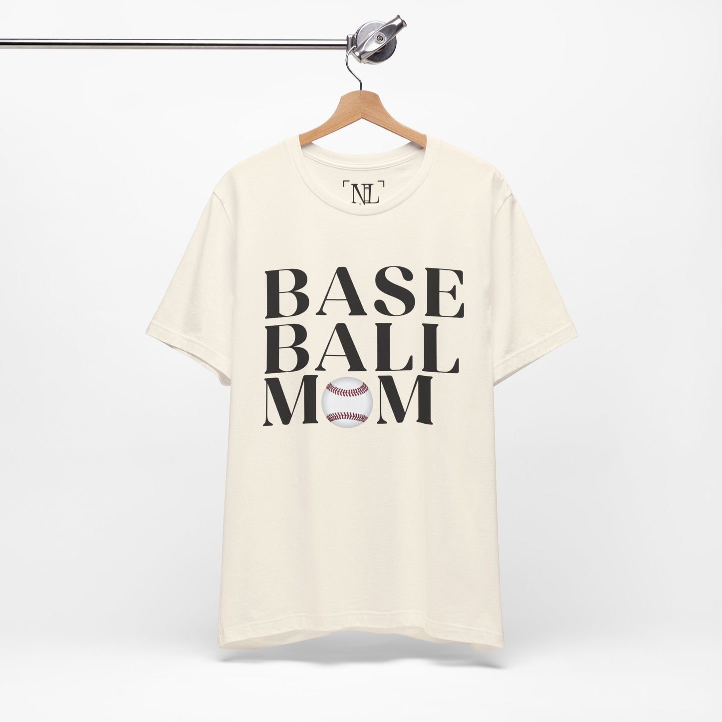 Baseball Mom T-Shirt – Retro Script with Baseball Graphic