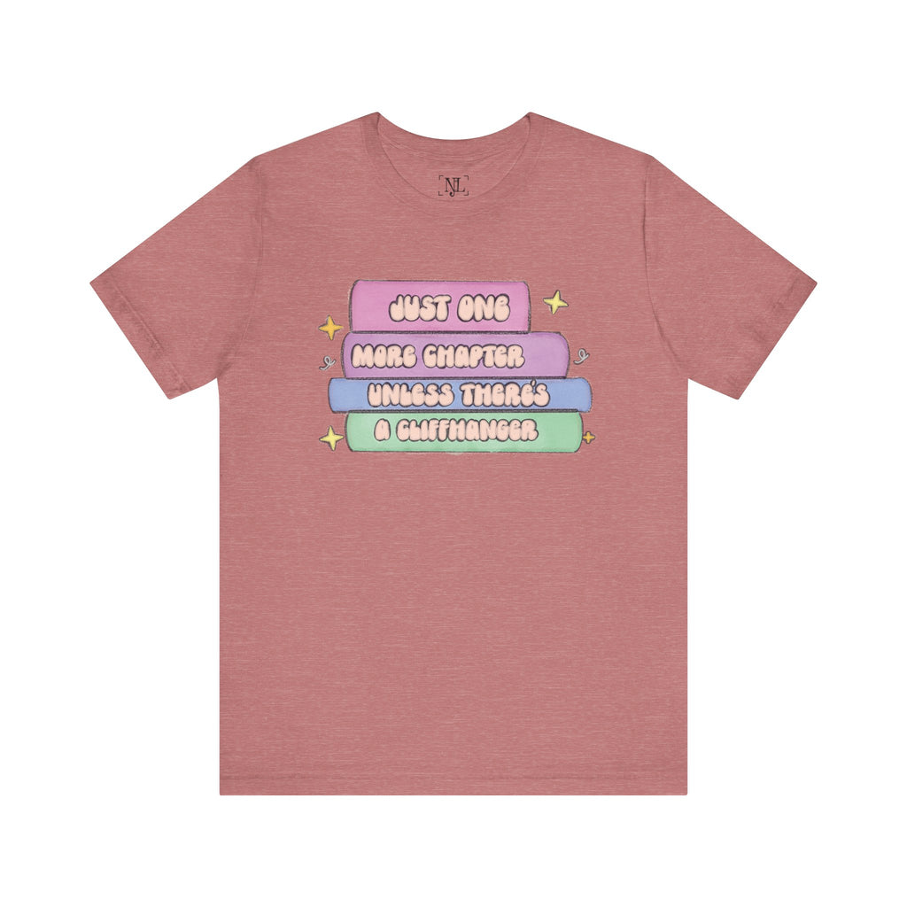 Book Lover Tee — "Just One More Chapter Unless There’s A Cliffhanger" Pastel Graphic