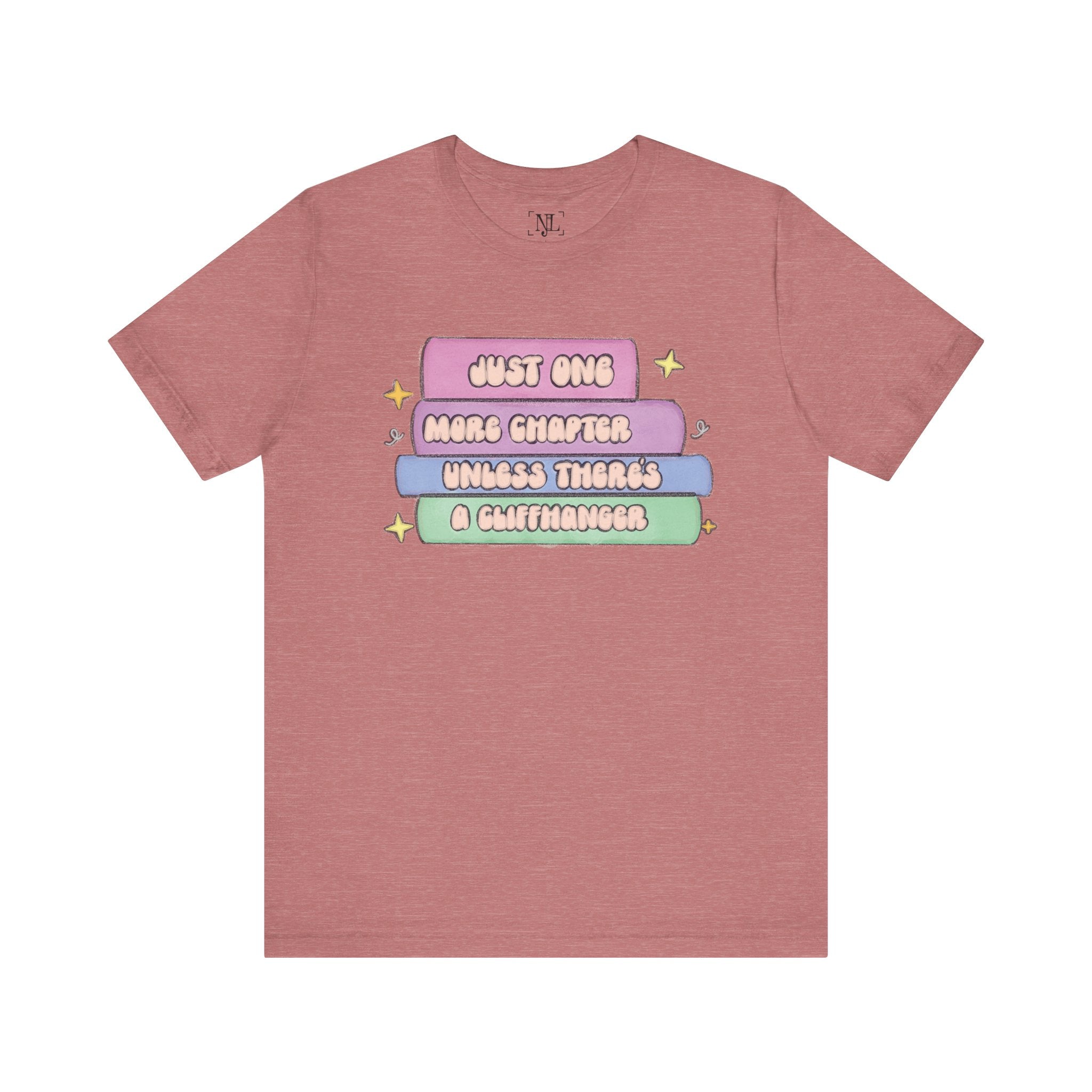 Book Lover Tee — "Just One More Chapter Unless There’s A Cliffhanger" Pastel Graphic