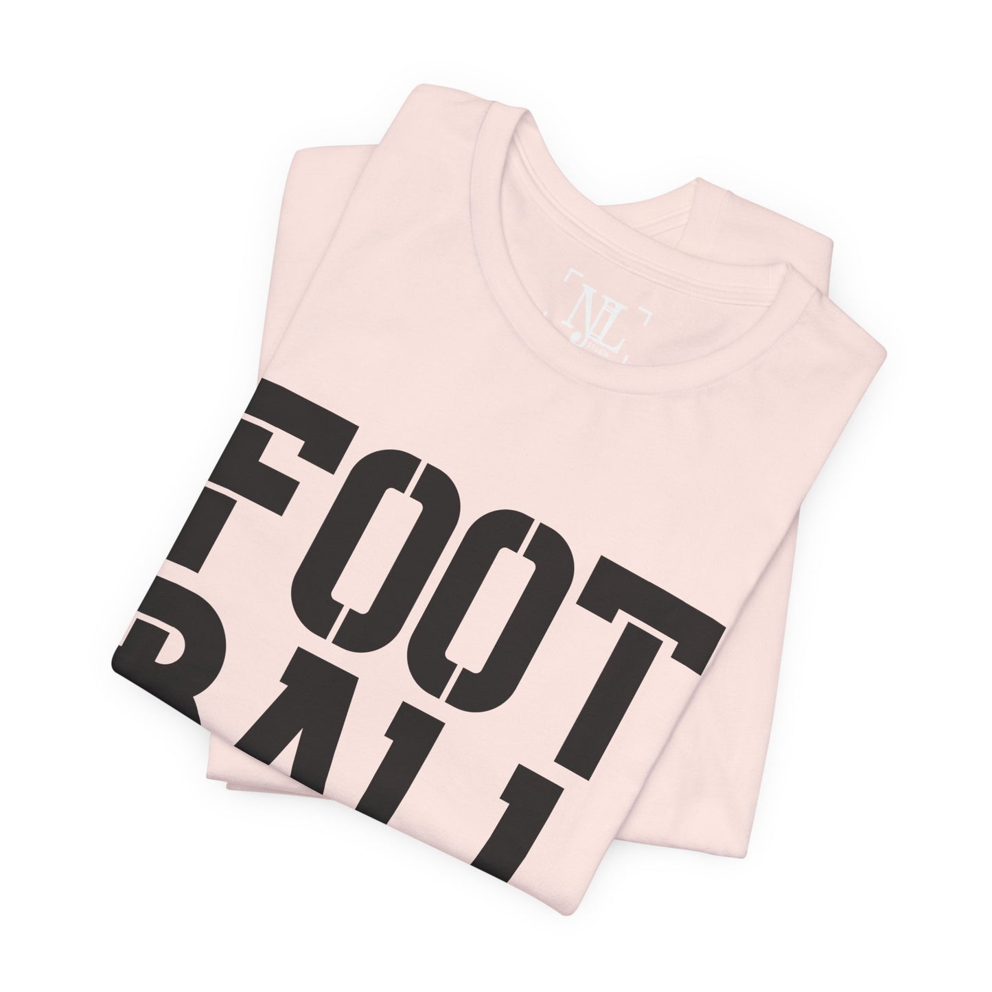 Football Mom T-Shirt – Bold Stacked Text with Football Graphic