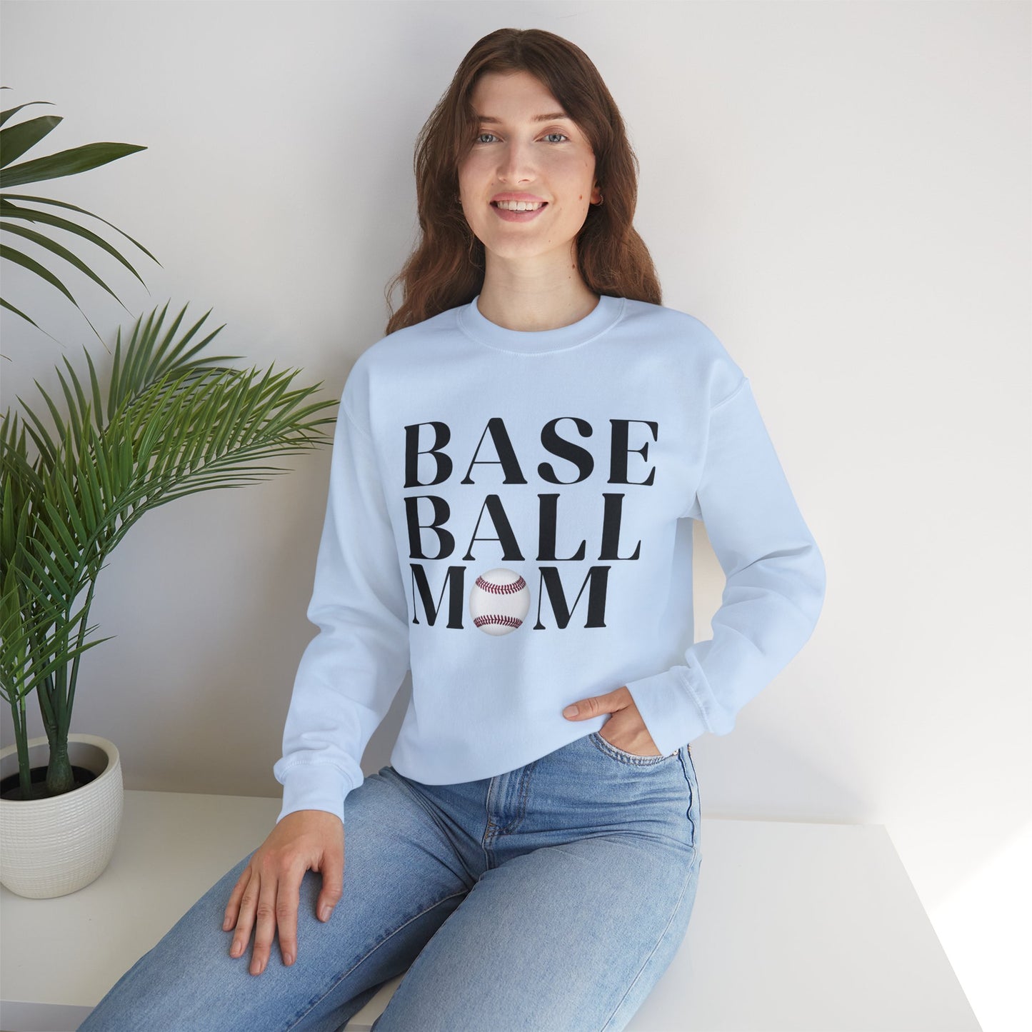 Baseball Mom Crewneck Sweatshirt - Baseball Graphic Pullover for Moms