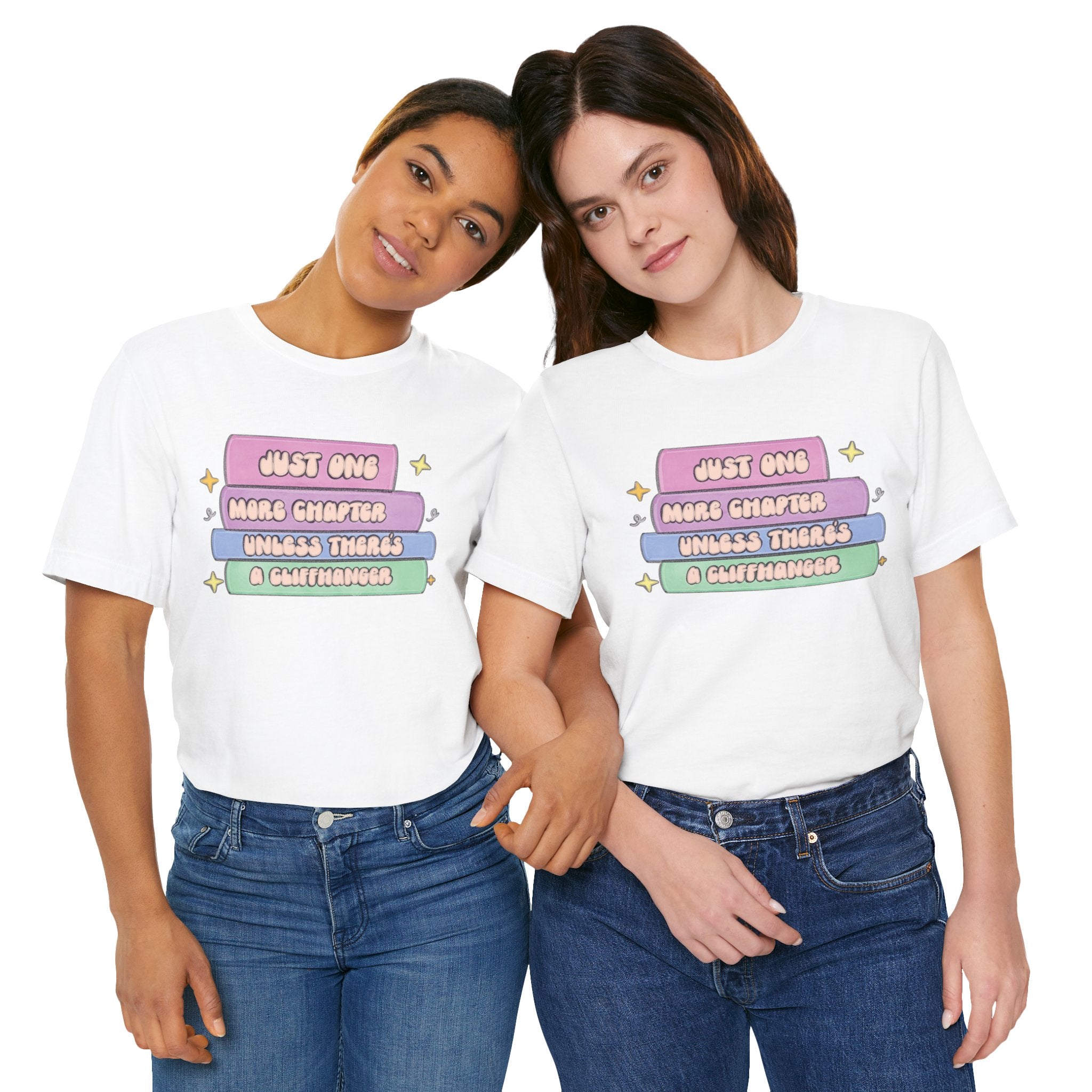 Book Lover Tee — "Just One More Chapter Unless There’s A Cliffhanger" Pastel Graphic