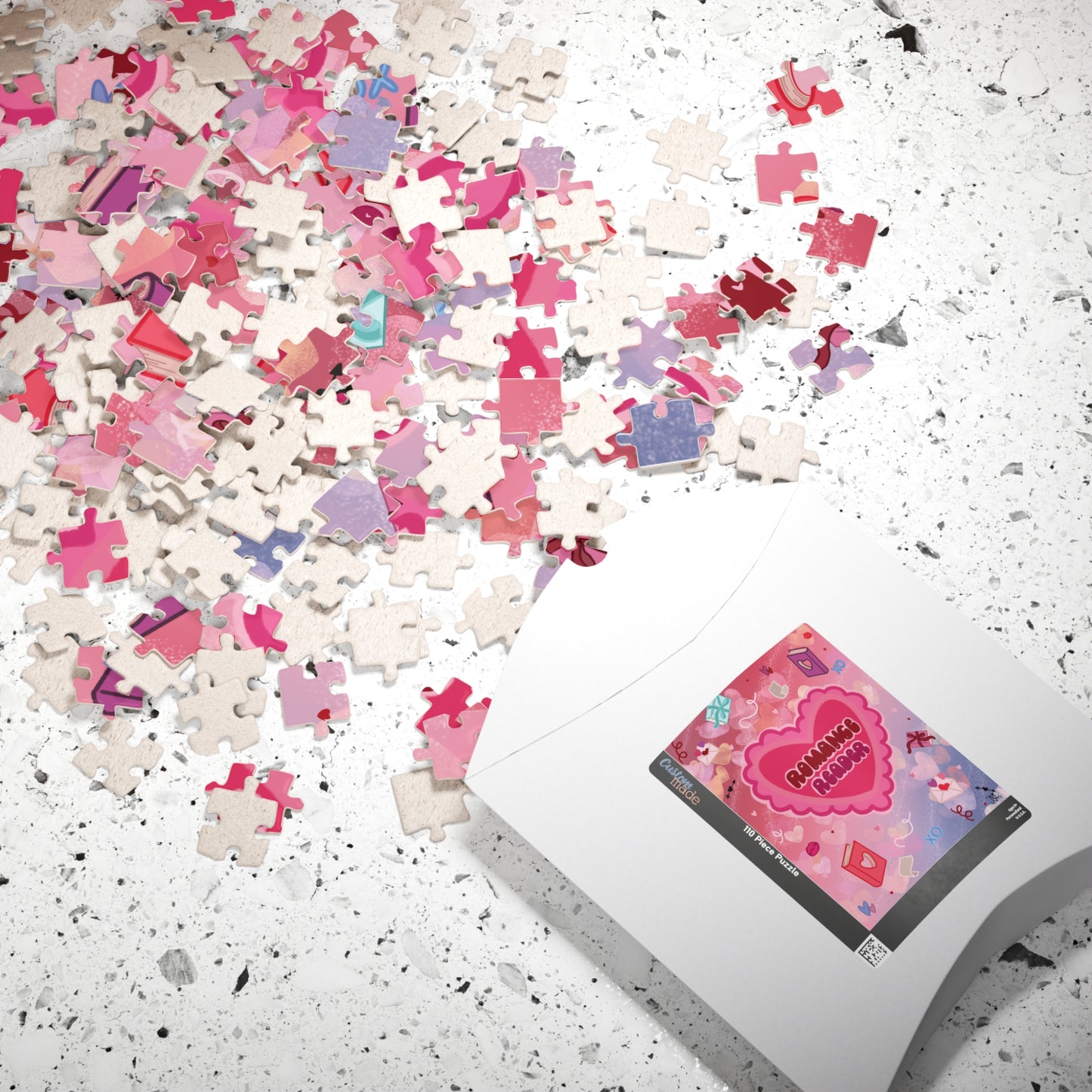 Romance Reader Heart Jigsaw Puzzle — Cute Valentine’s Day Romantic Book Lover Puzzle