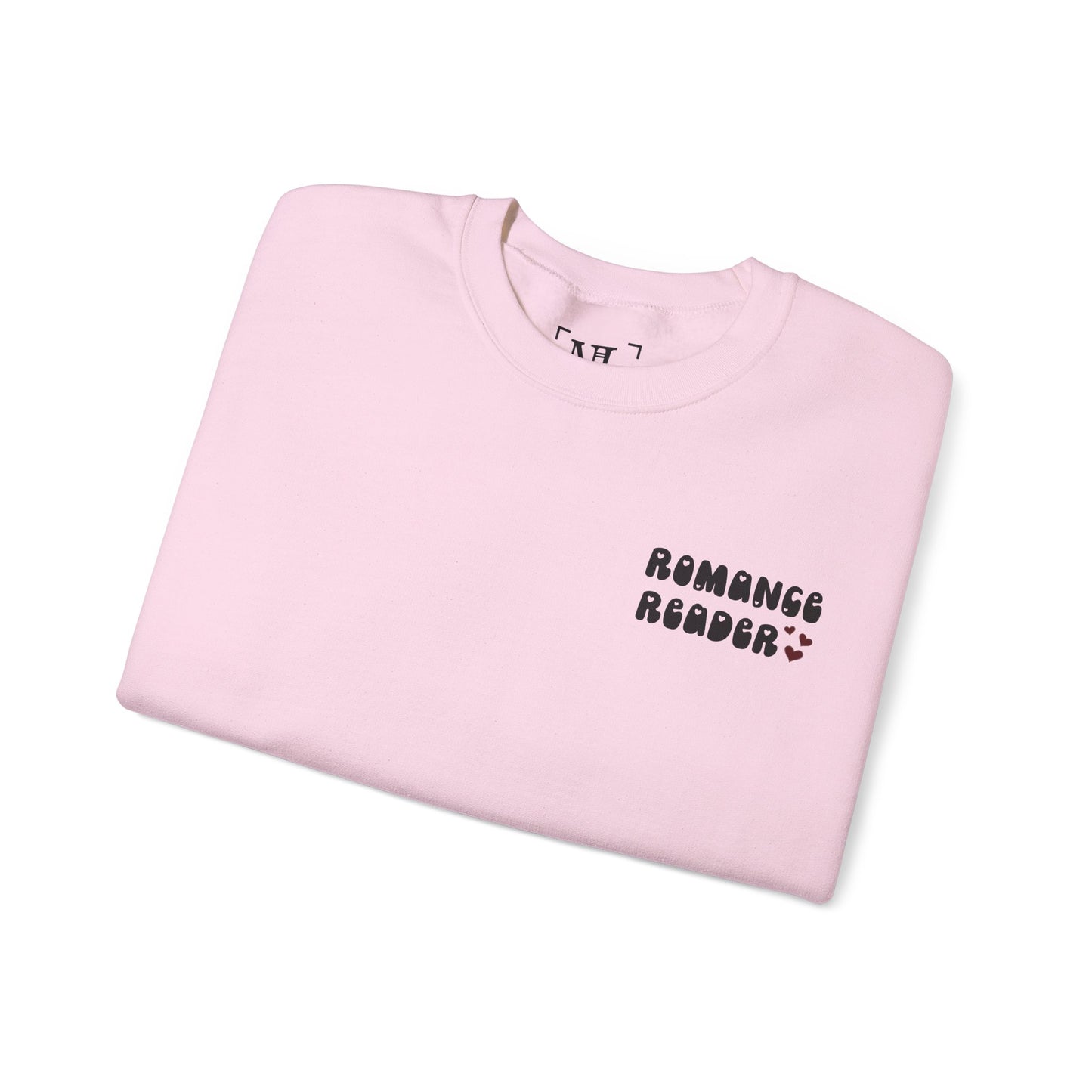 Romance Reader Crewneck Sweatshirt — Cozy Book Lover Pullover (Black Text)