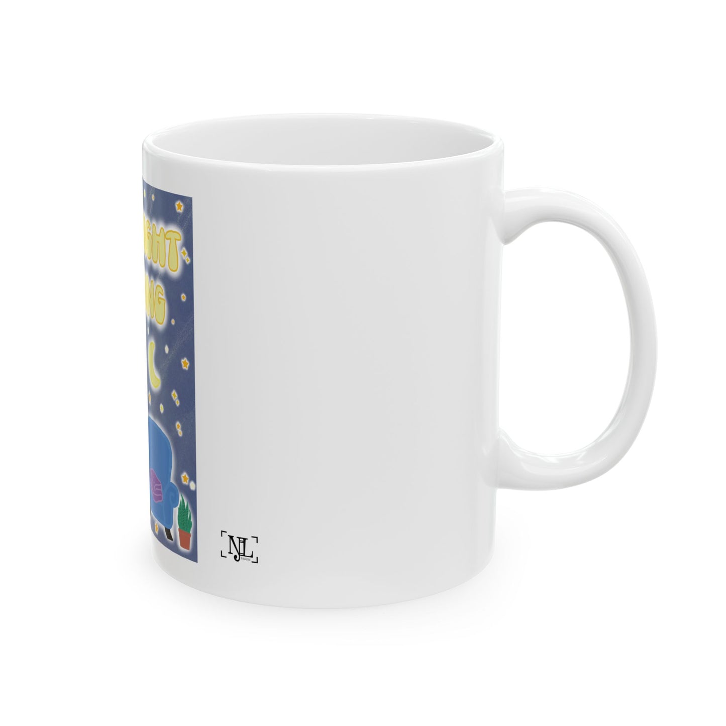 Late Night Reading Full Graphic Ceramic Mug — Cute Book Lover Coffee Cup (11oz & 15oz)