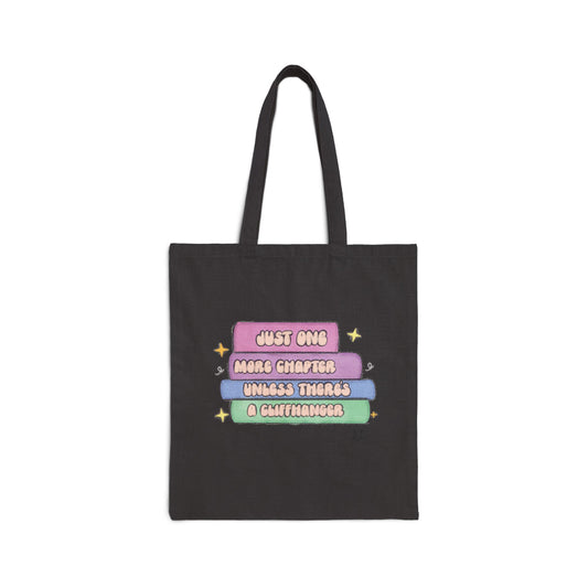 Book Lover Canvas Tote - "Just One More Chapter"