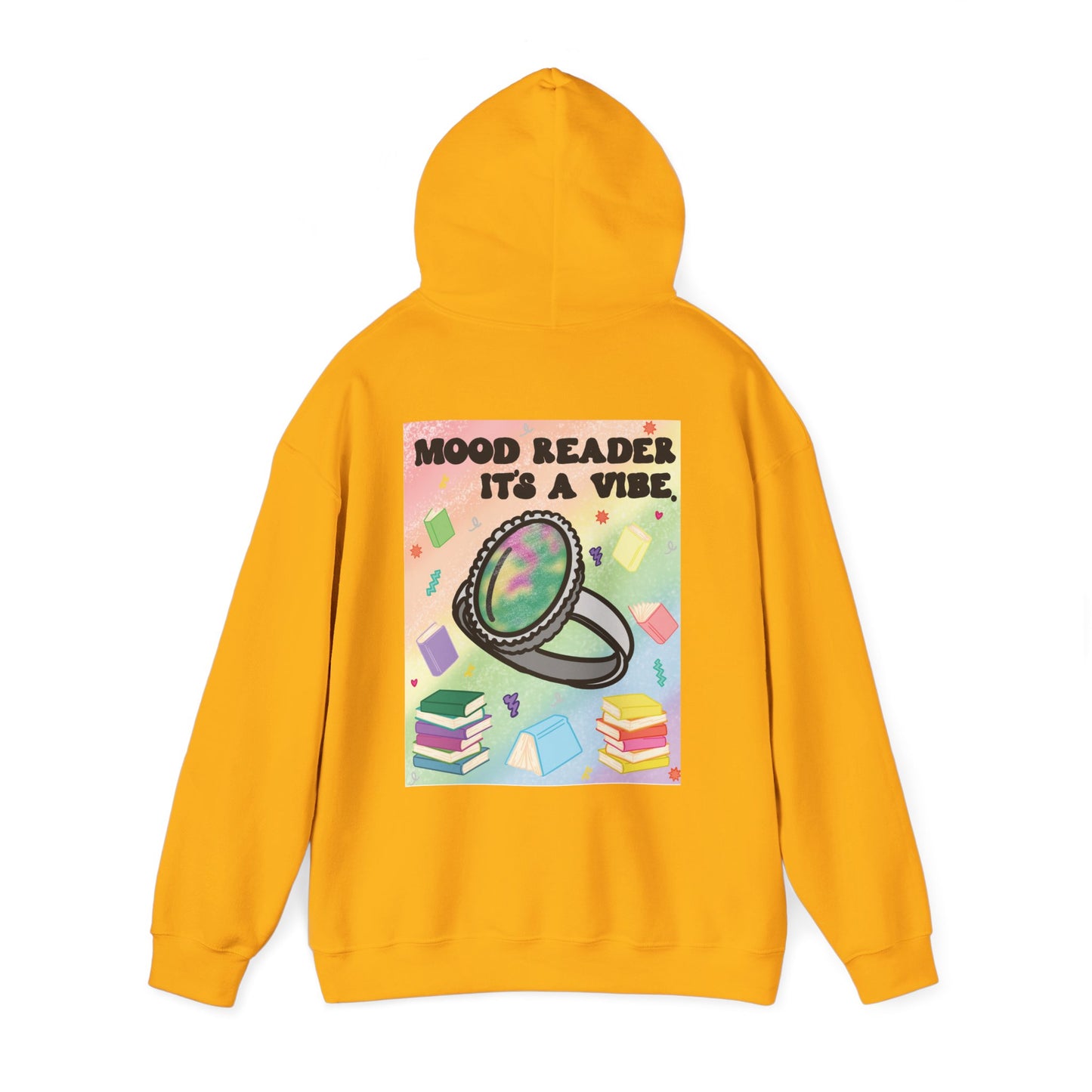 Mood Reader It's a Vibe Book Lover Pullover Graphic Hoodie (Black Text)