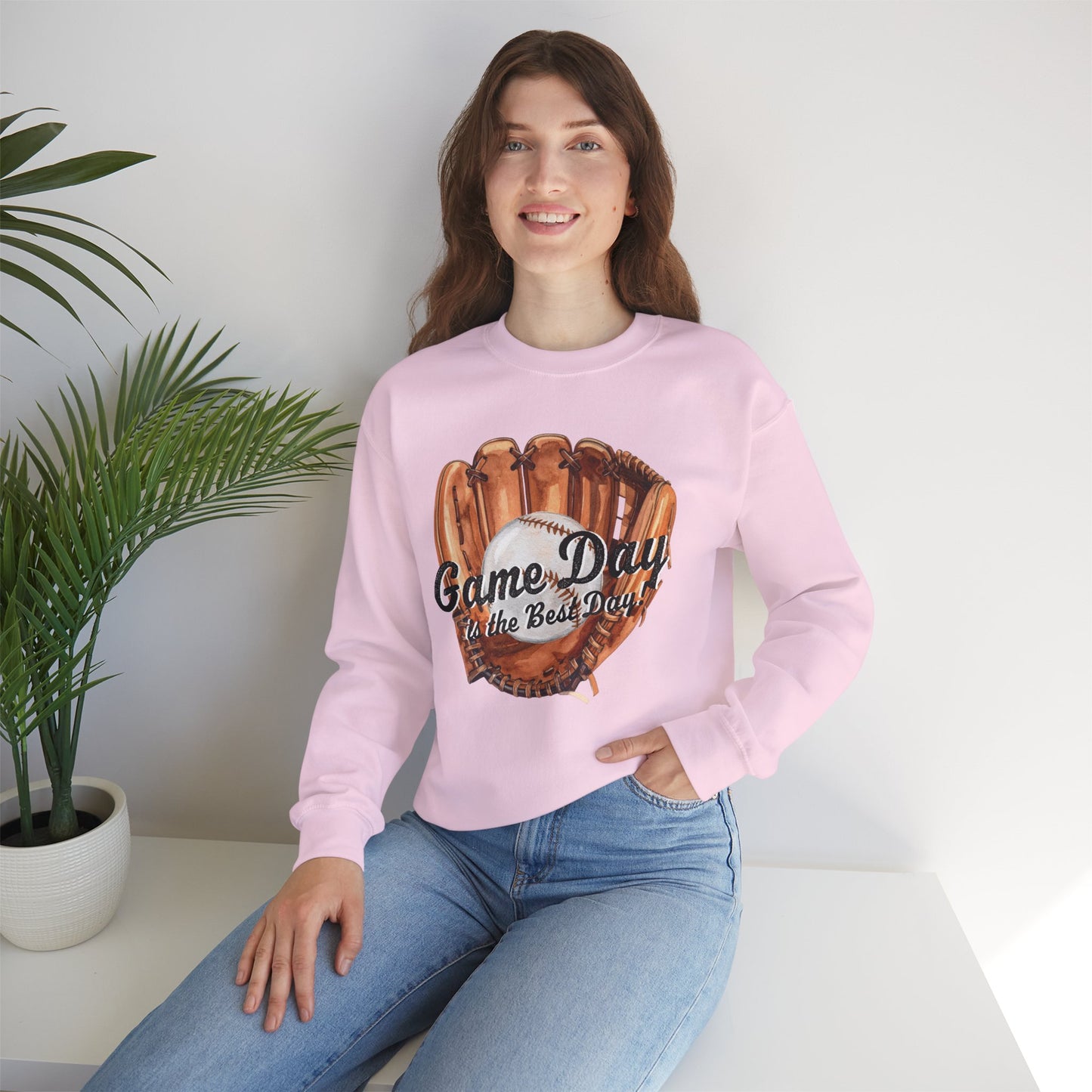 Game Day Baseball Sweatshirt — "Game Day is the Best Day" Crewneck