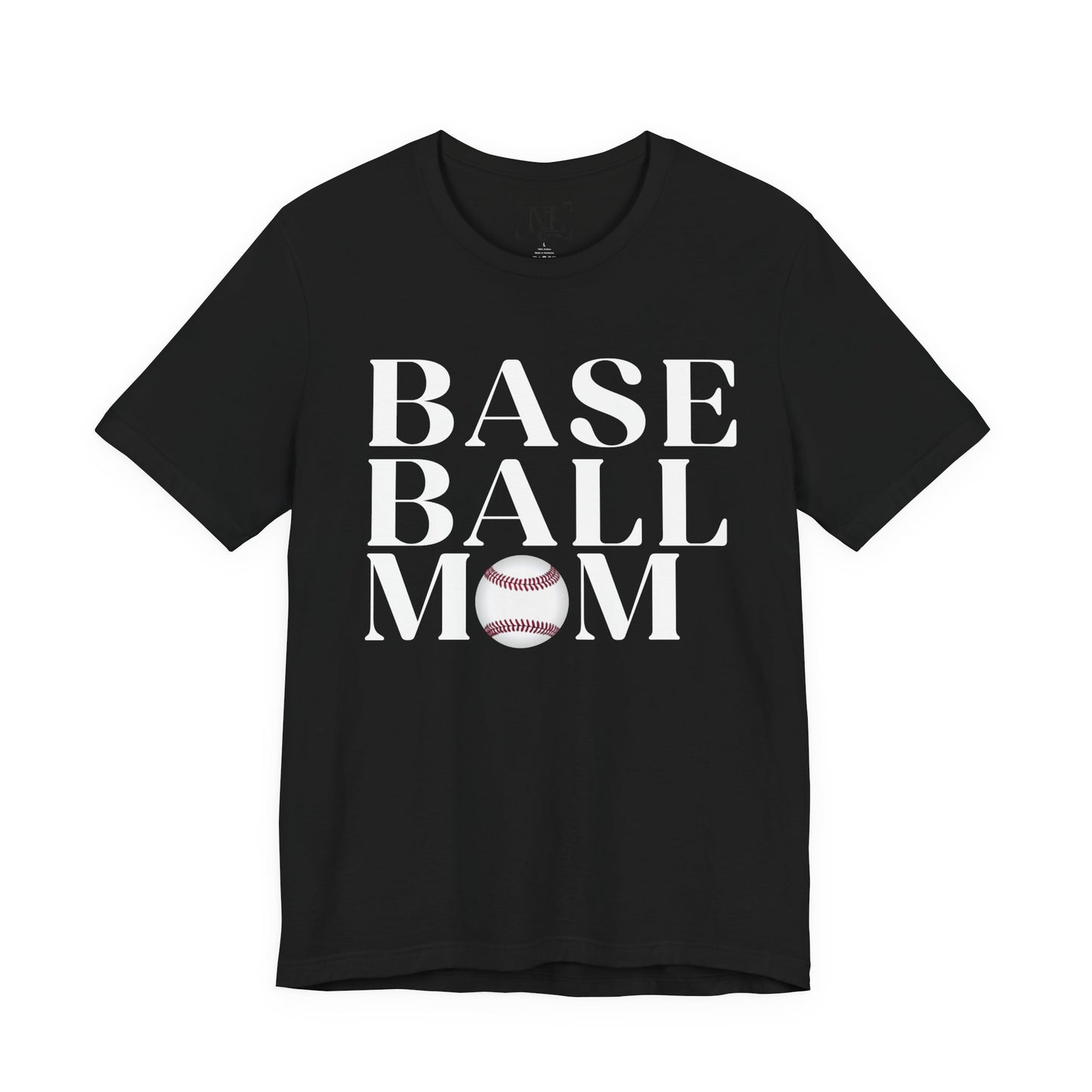 Baseball Mom T-Shirt – Retro Script with Baseball Graphic