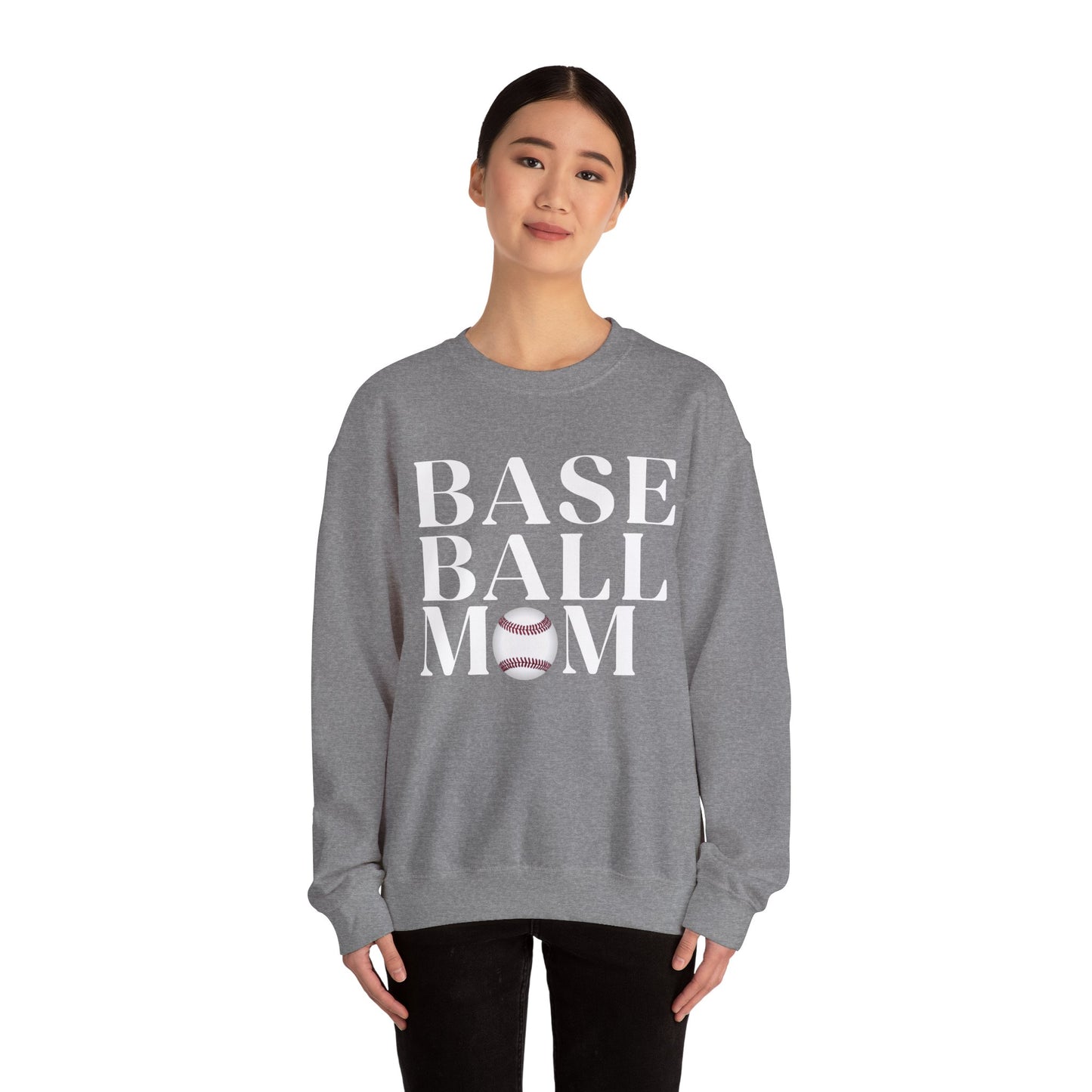 Baseball Mom Crewneck Sweatshirt - Baseball Graphic Pullover for Moms