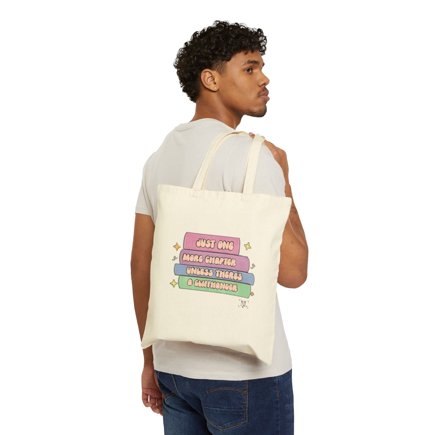 Book Lover Canvas Tote - "Just One More Chapter"