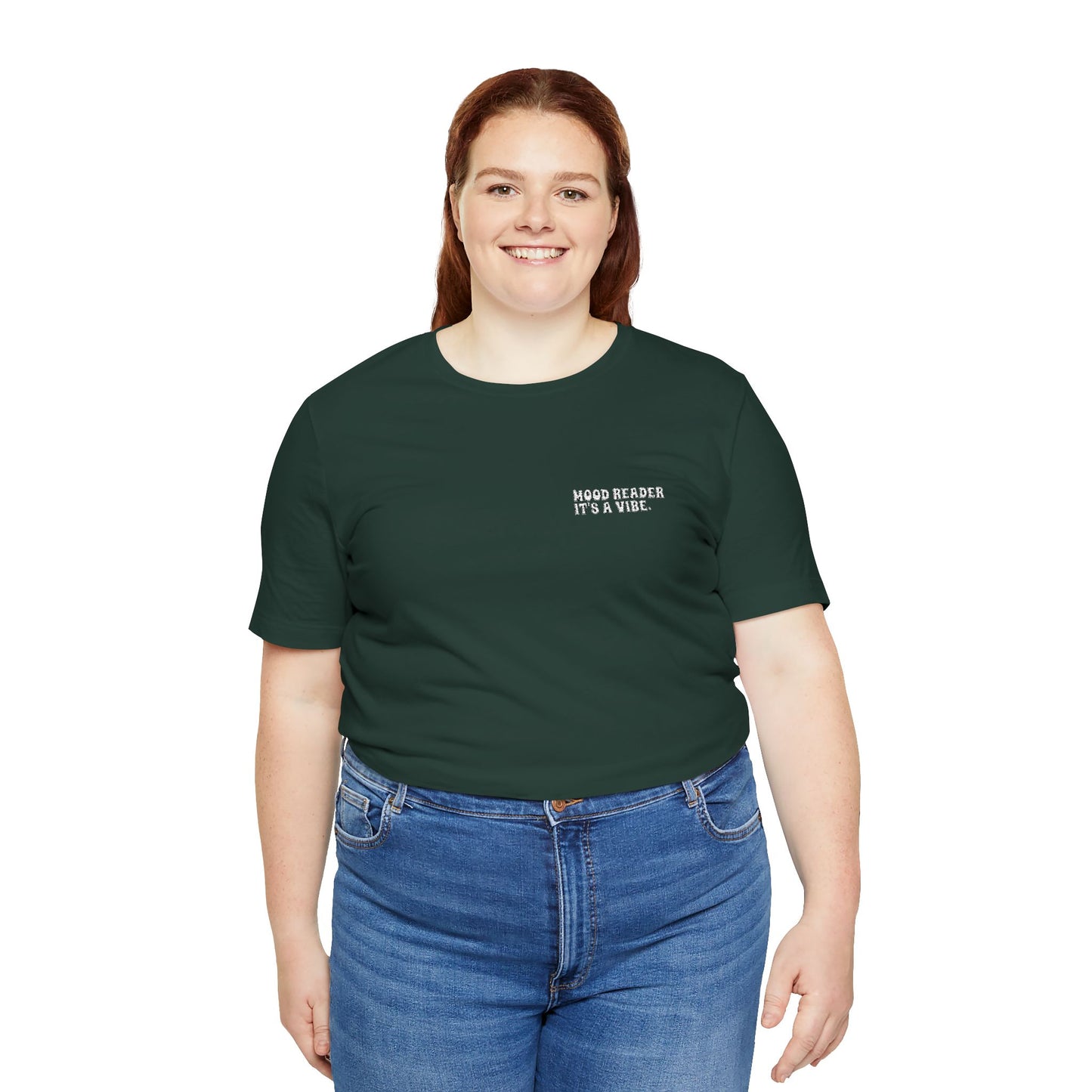 "Mood Readers. It's a Vibe." - Embroidered Literary Tee (White Text)
