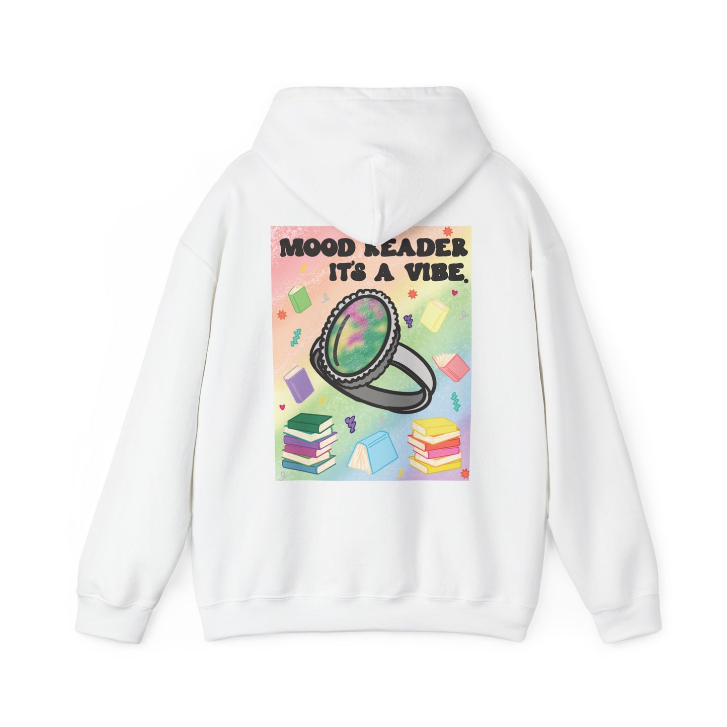 Mood Reader It's a Vibe Book Lover Pullover Graphic Hoodie (Black Text)
