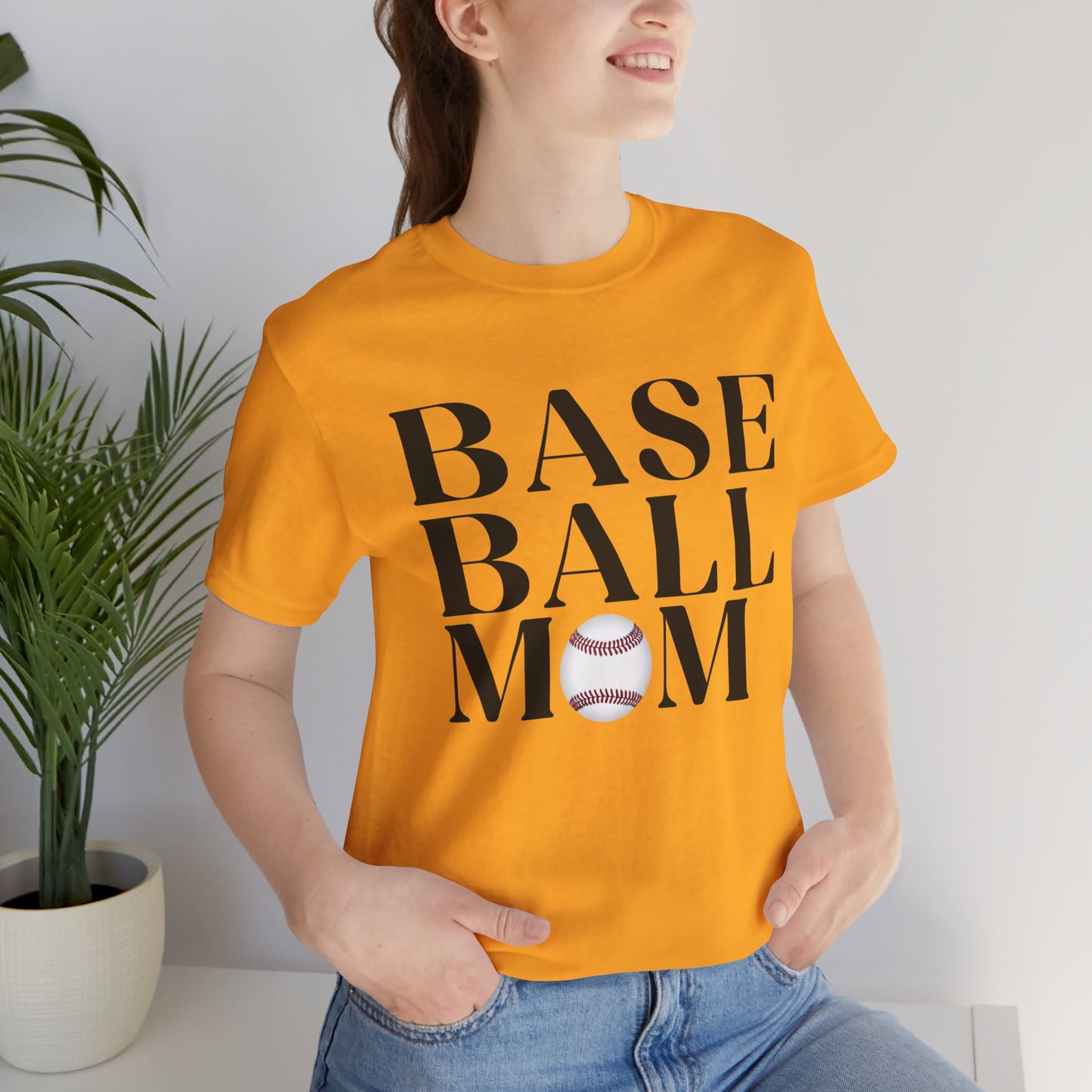 Baseball Mom T-Shirt – Retro Script with Baseball Graphic