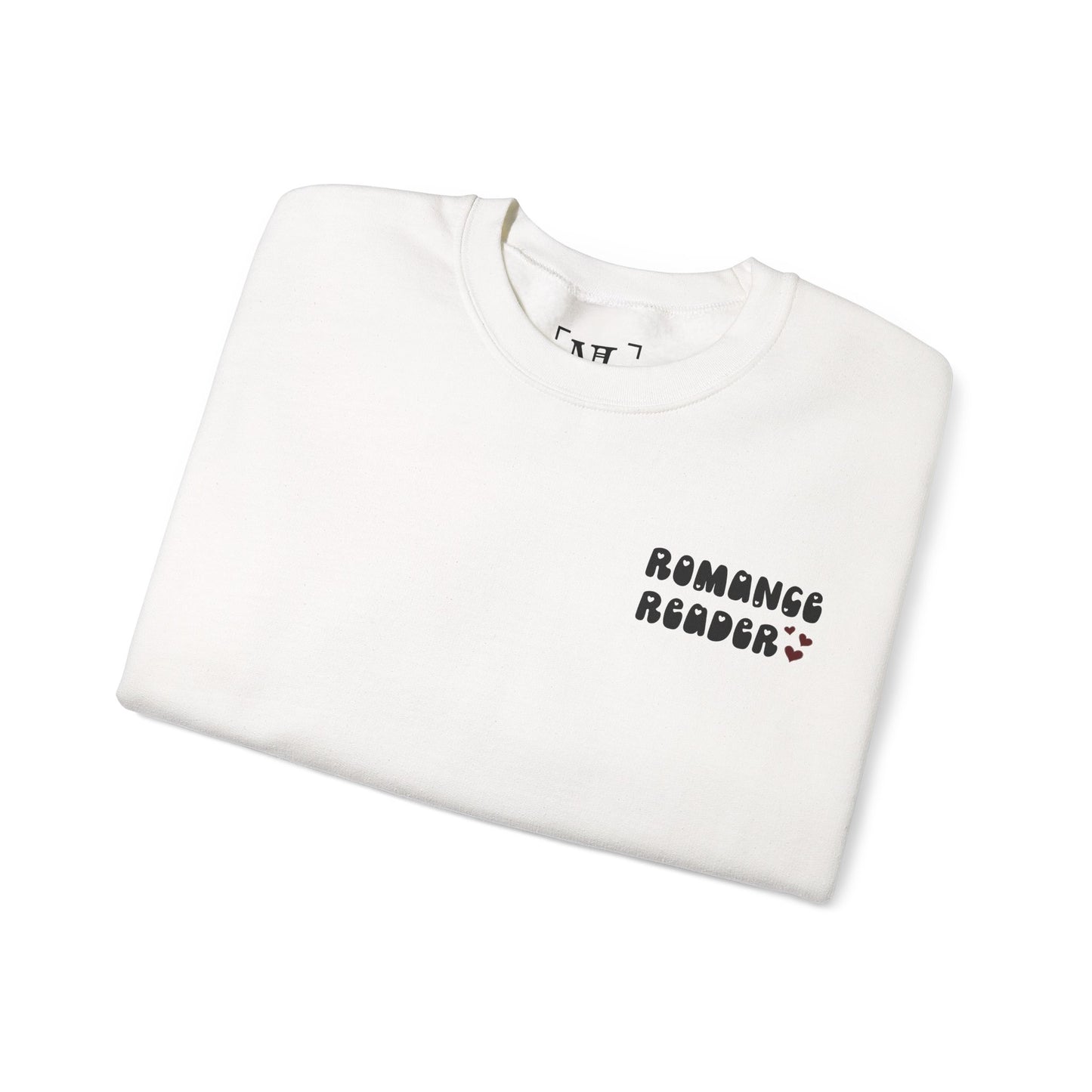 Romance Reader Crewneck Sweatshirt — Cozy Book Lover Pullover (Black Text)