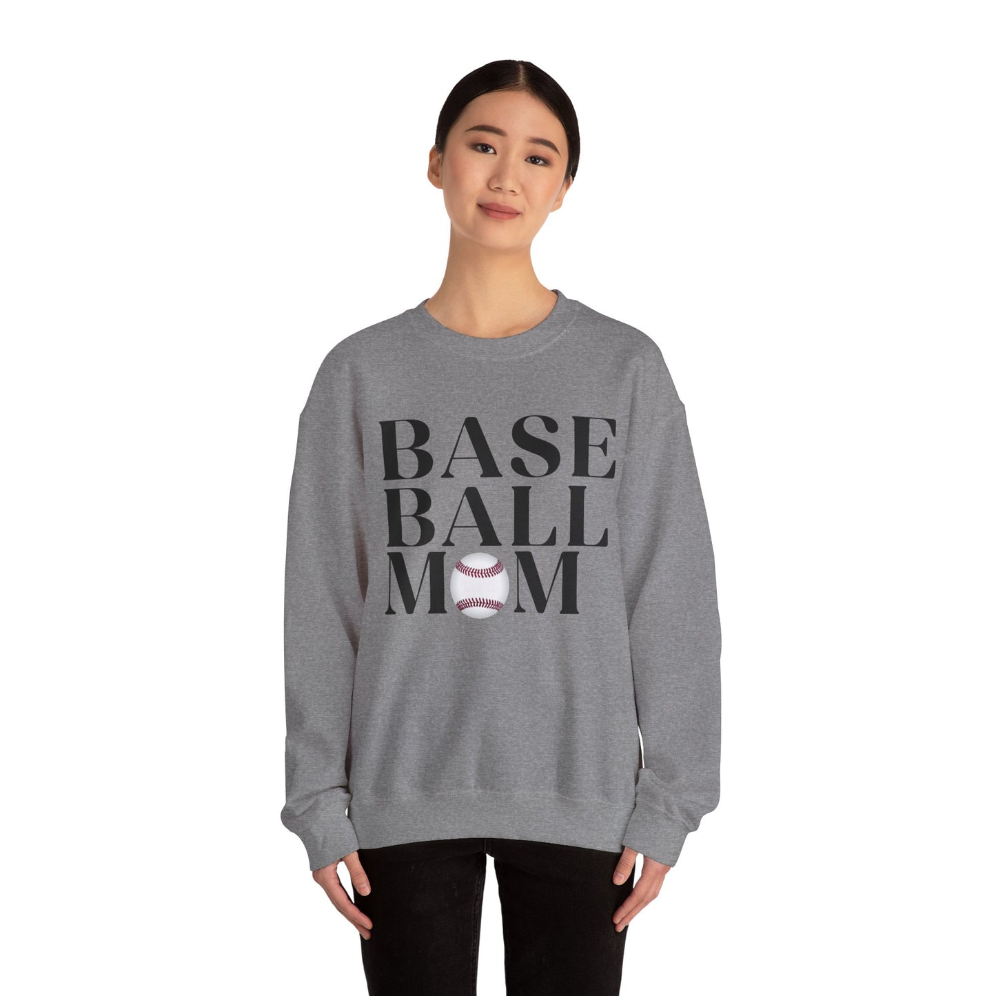 Baseball Mom Crewneck Sweatshirt - Baseball Graphic Pullover for Moms
