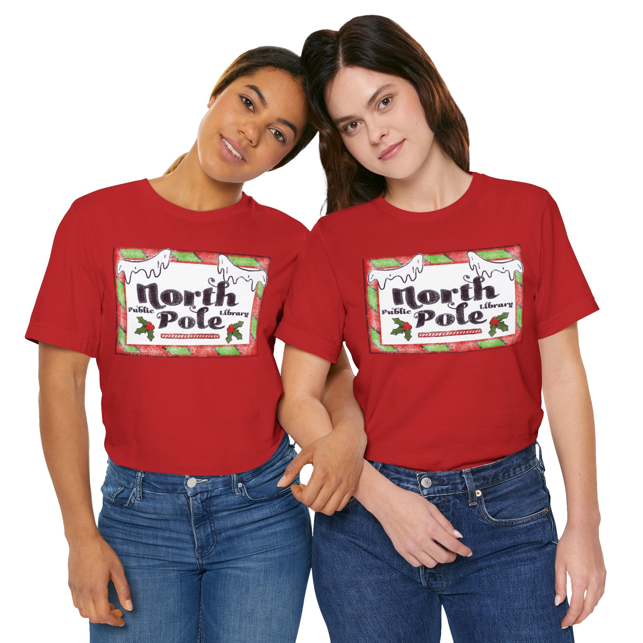 North Pole Library Short Sleeve Christmas Tee