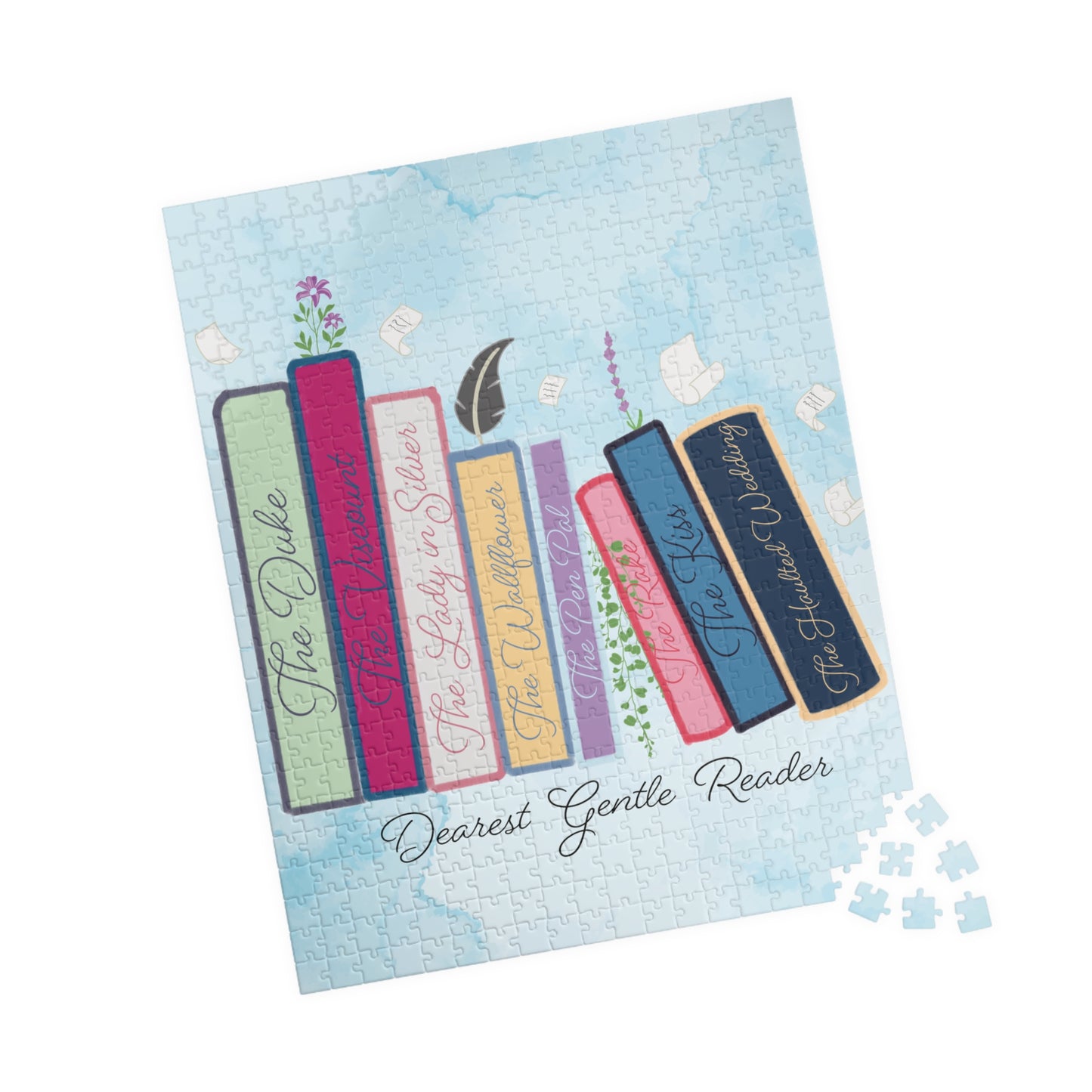 Dearest Gentle Reader Book Stack - Regency Romance Inspired Jigsaw Puzzle