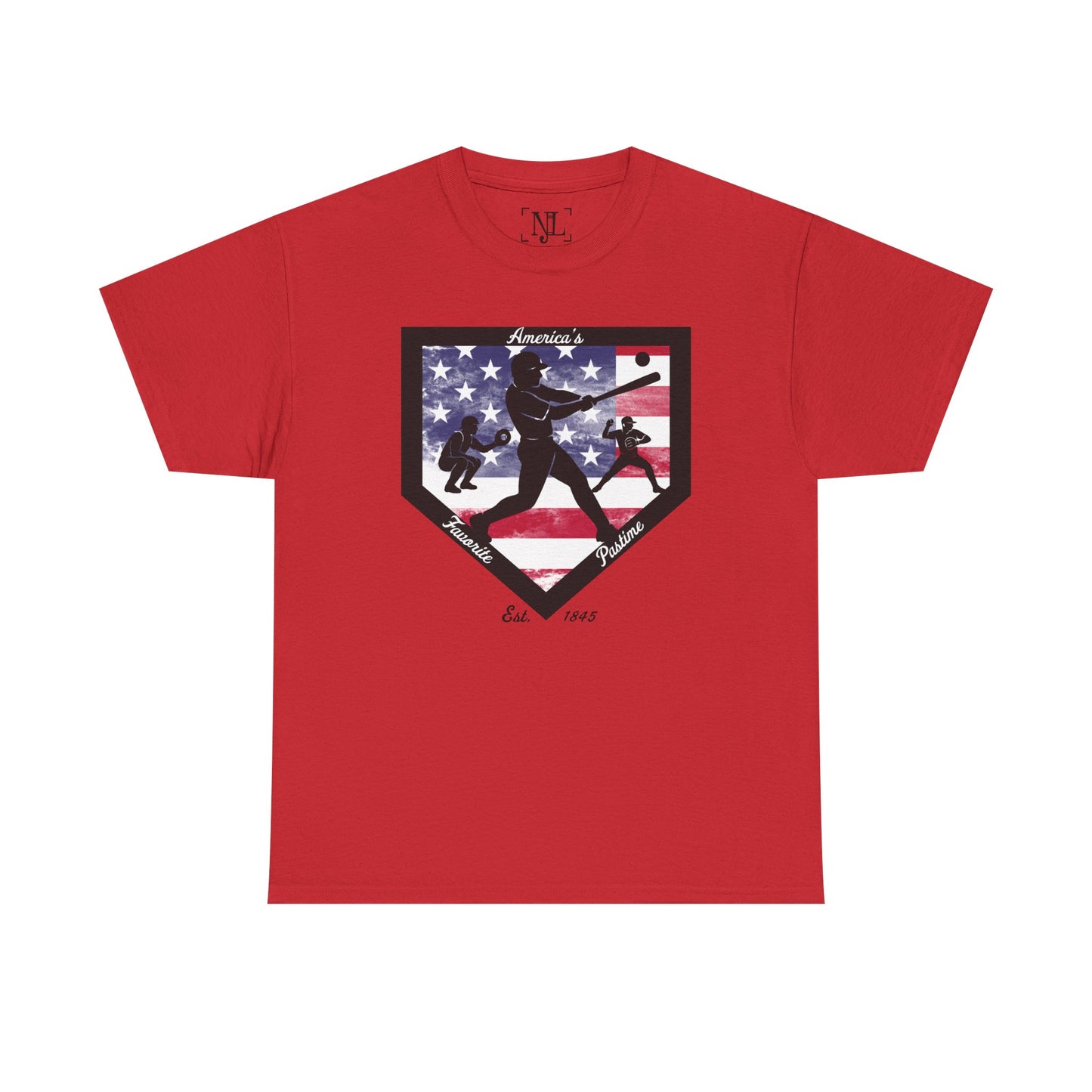 Baseball Home Plate American Flag T‑Shirt – America's Favorite Pastime Design