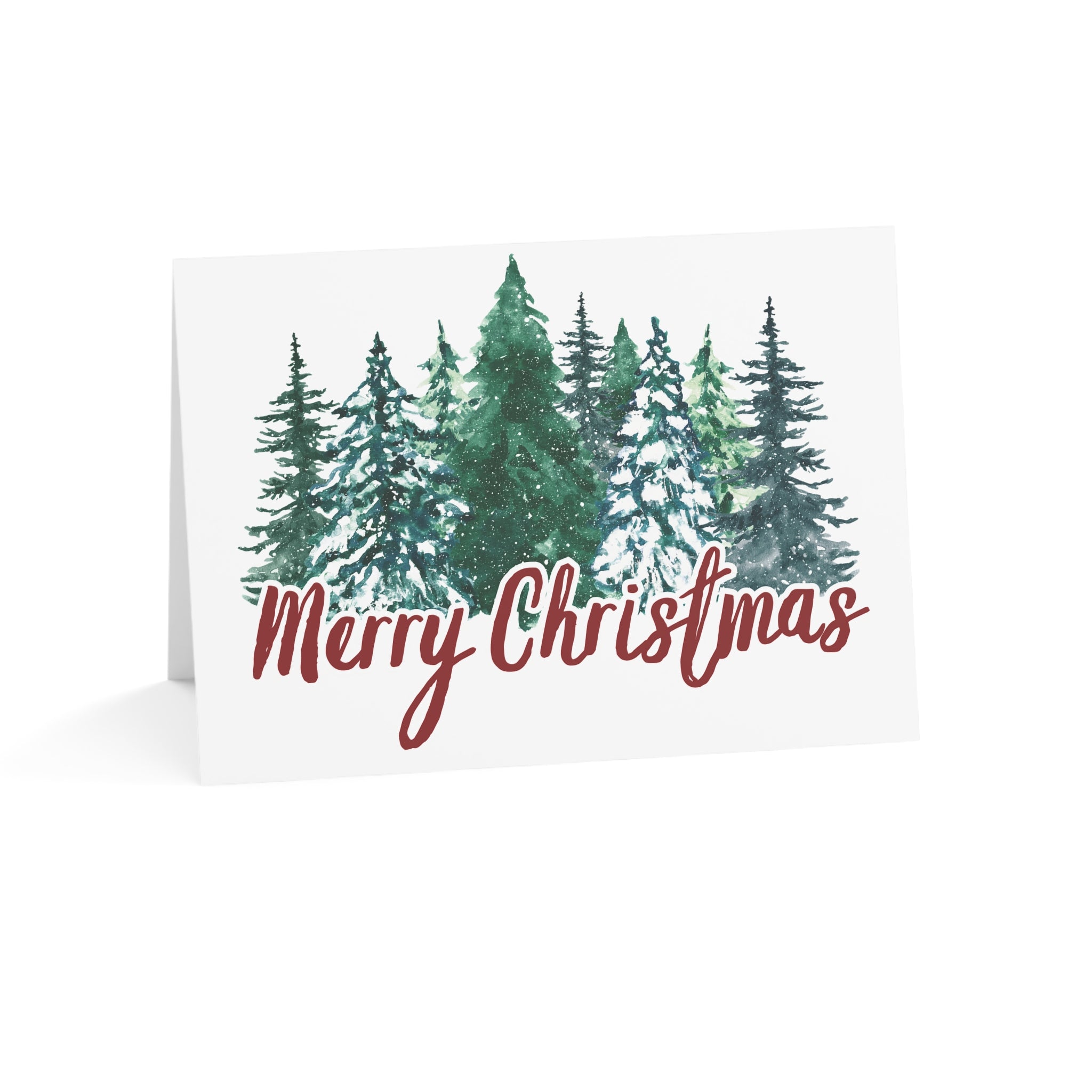 Merry Christmas Pine Forest Greeting Cards  (1, 10, 30, 50 pcs)