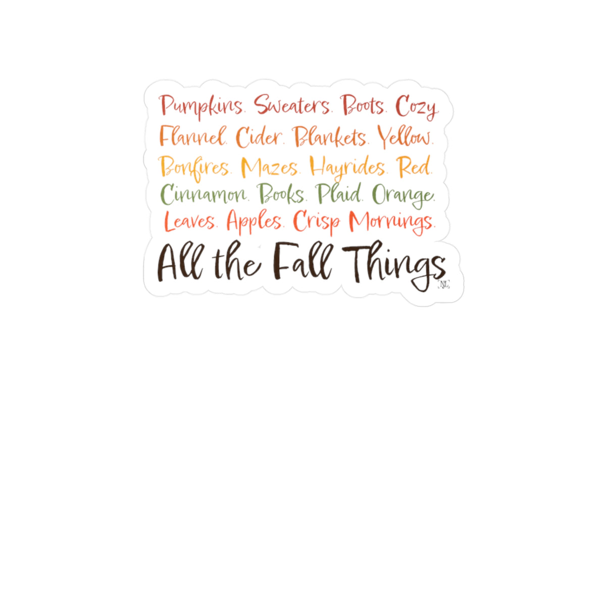 "All the Fall Things" Kiss-Cut Vinyl Decals