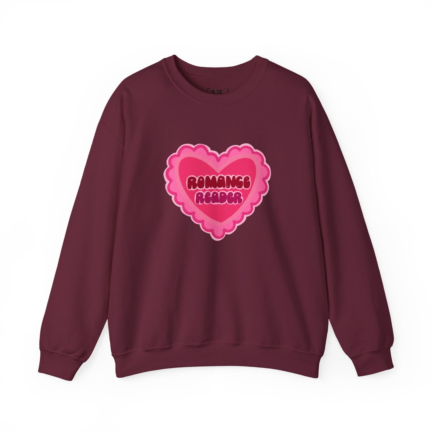 Romance Reader Heart Logo - Cozy Bookish Crewneck Sweatshirt