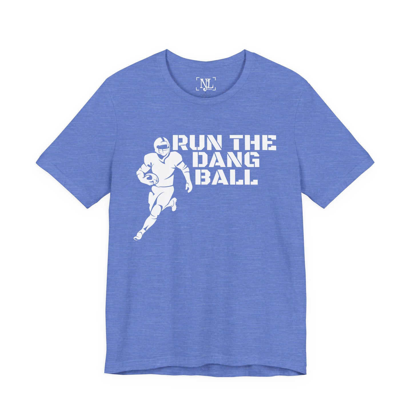 Run the Dang Ball T-Shirt — Football Player Graphic Tee (White Text)