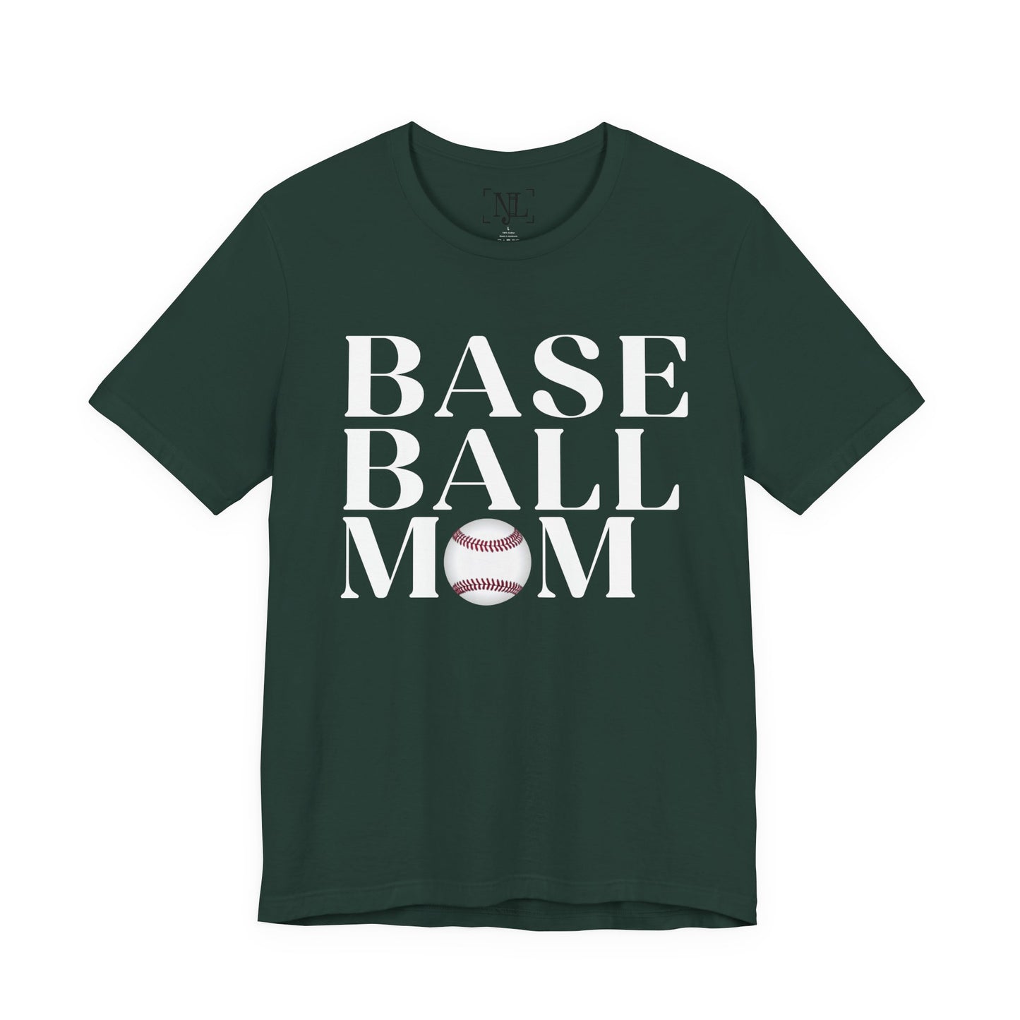 Baseball Mom T-Shirt – Retro Script with Baseball Graphic