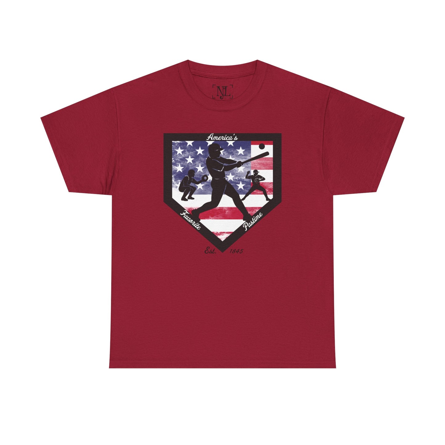 Baseball Home Plate American Flag T‑Shirt – America's Favorite Pastime Design