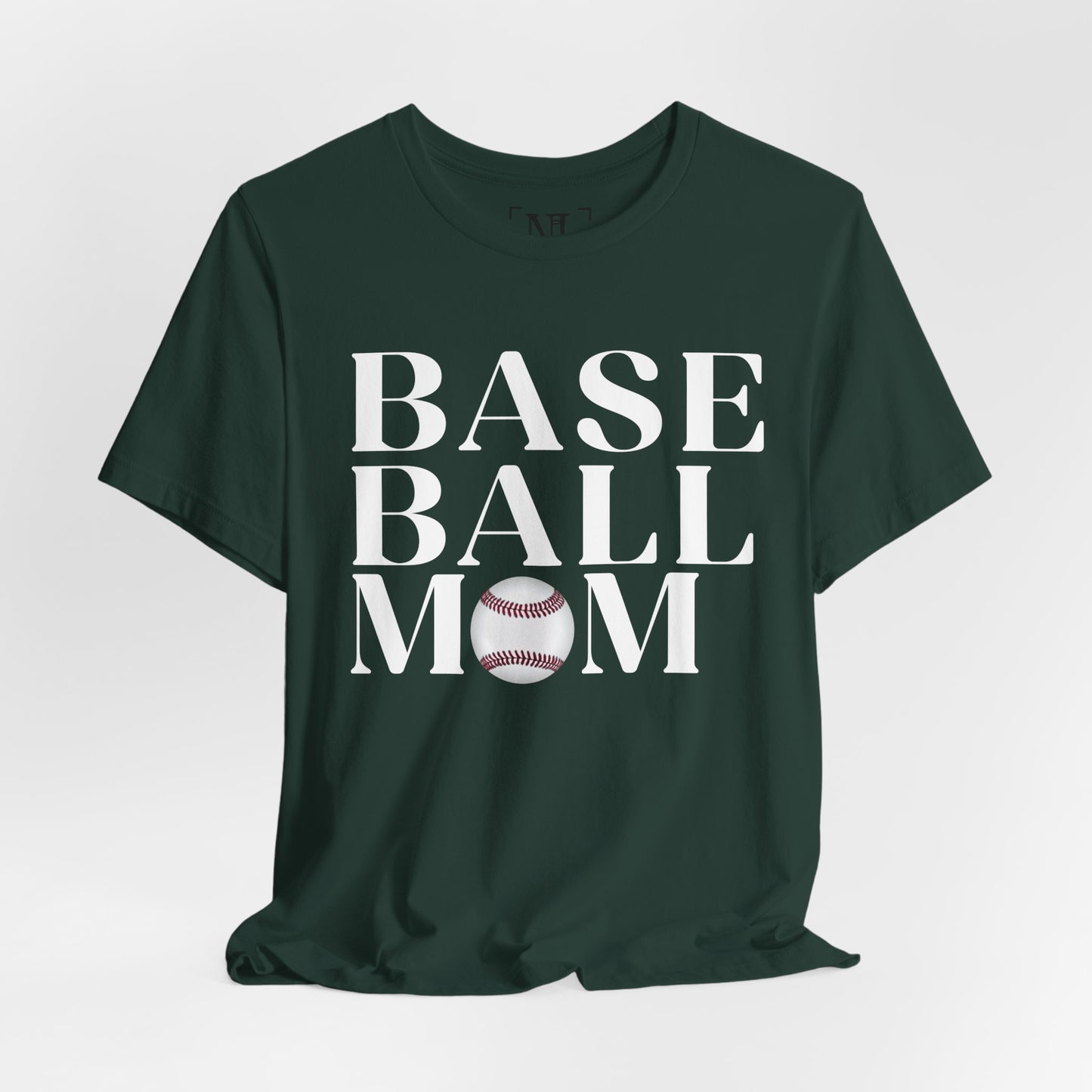 Baseball Mom T-Shirt – Retro Script with Baseball Graphic