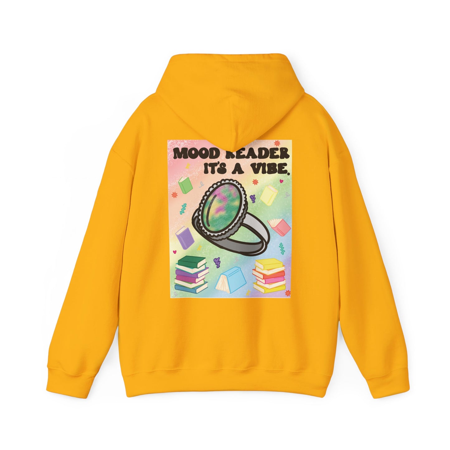 Mood Reader It's a Vibe Book Lover Pullover Graphic Hoodie (Black Text)