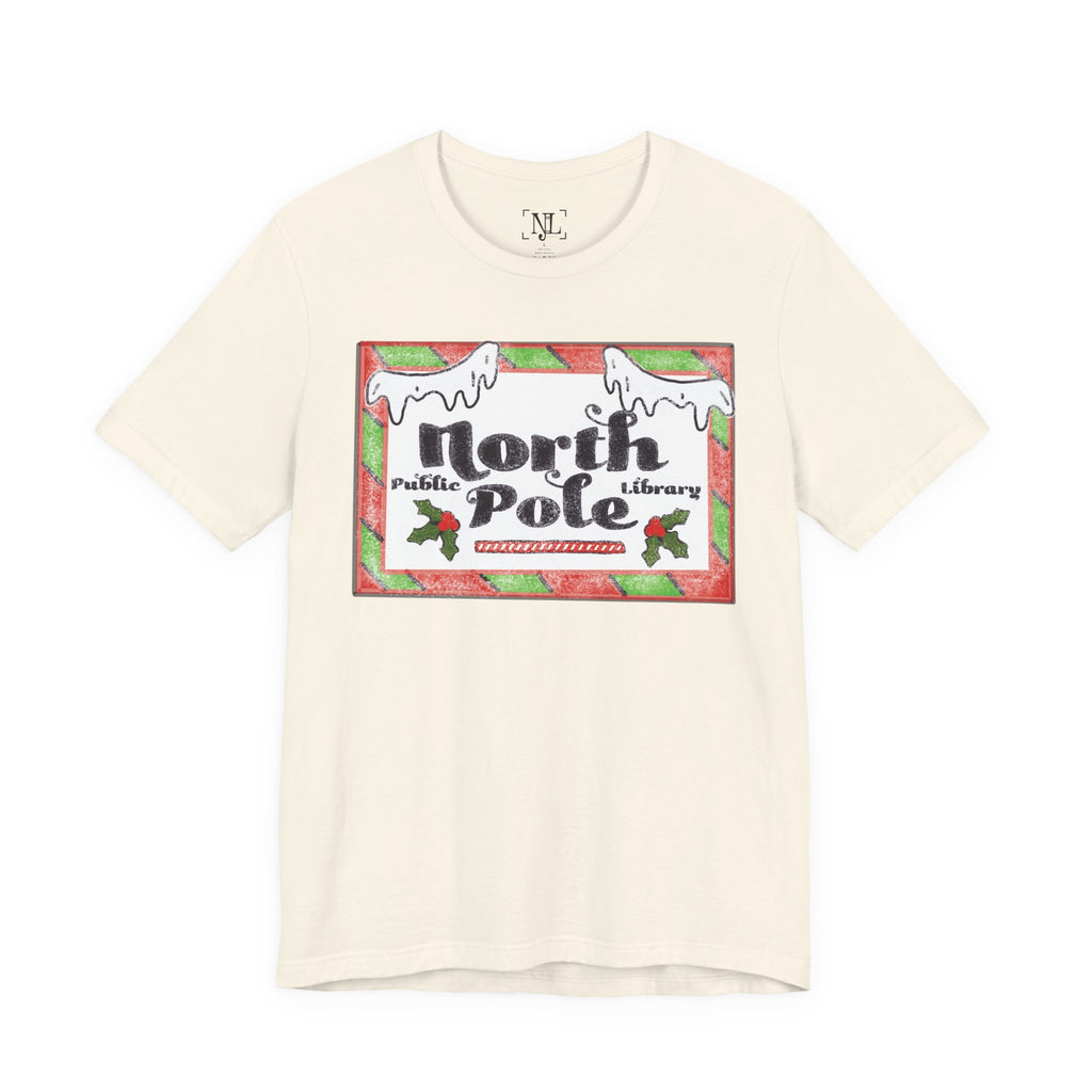 North Pole Library Short Sleeve Christmas Tee