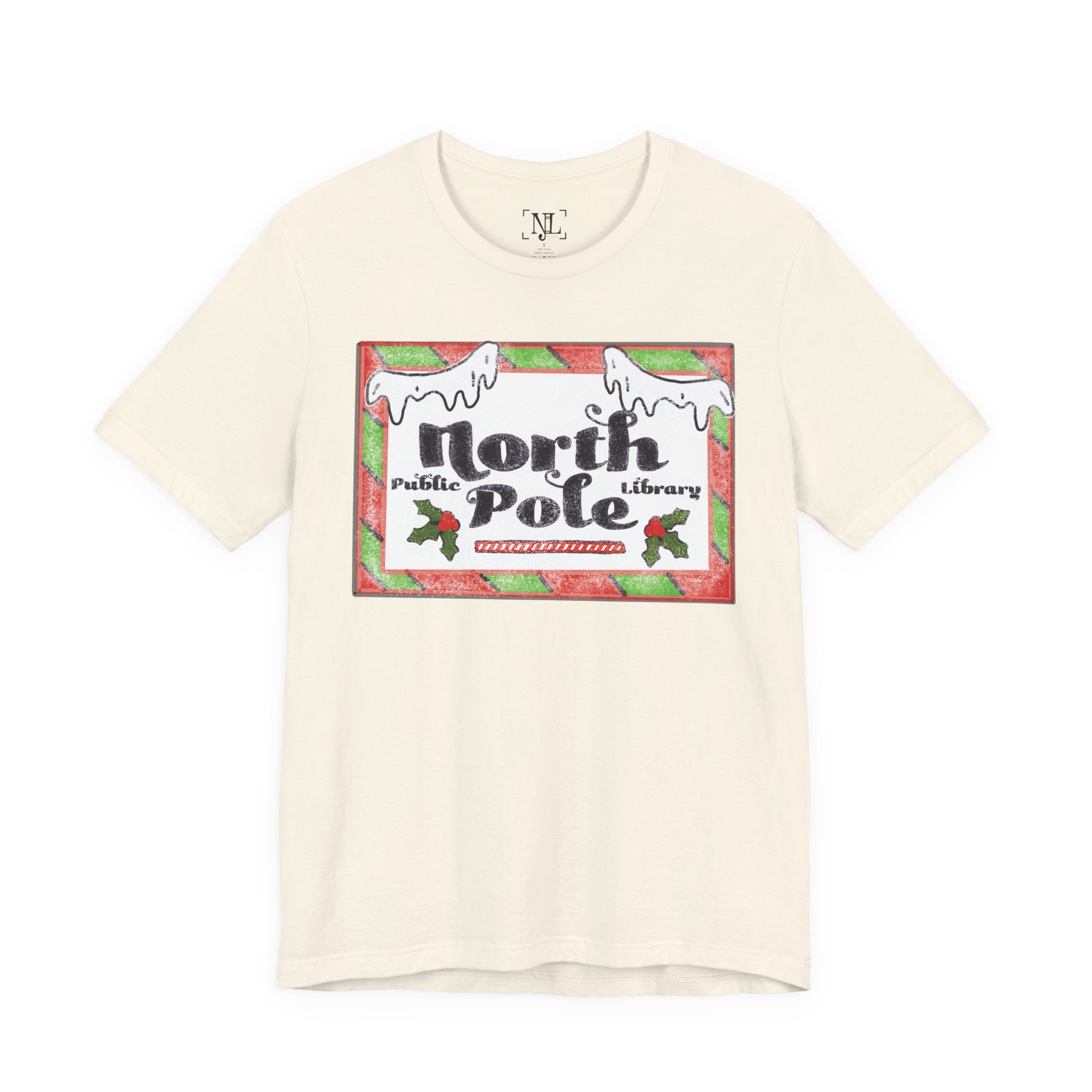 North Pole Library Short Sleeve Christmas Tee