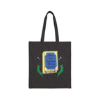 Book Lover Cotton Canvas Tote Bag — "I like to read very much. Perhaps too much." Graphic