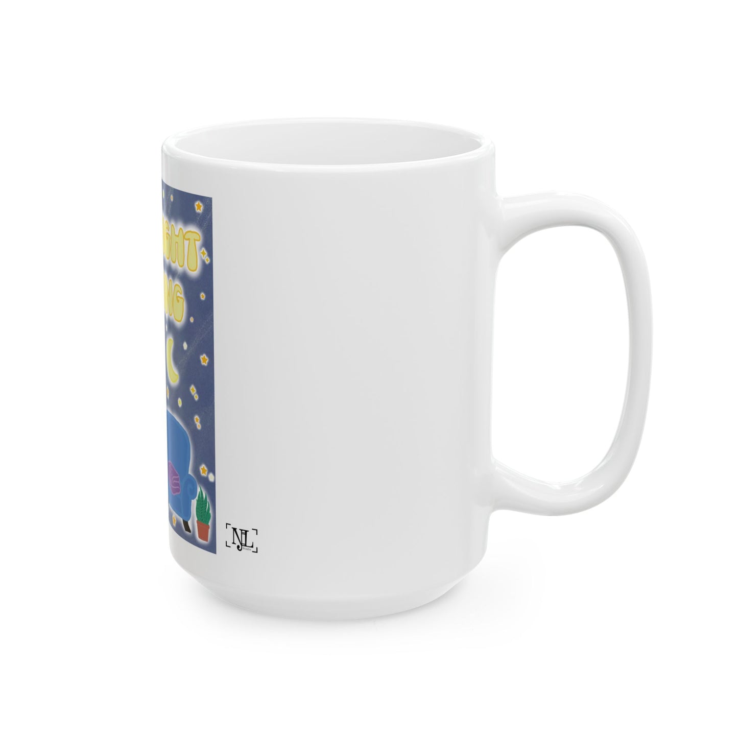 Late Night Reading Full Graphic Ceramic Mug — Cute Book Lover Coffee Cup (11oz & 15oz)