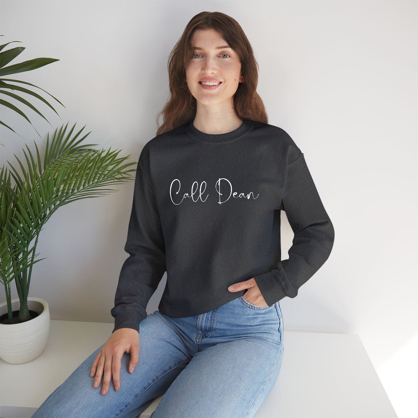 Call Dean - Hockey Romance Inspired Embroidered Sweatshirt