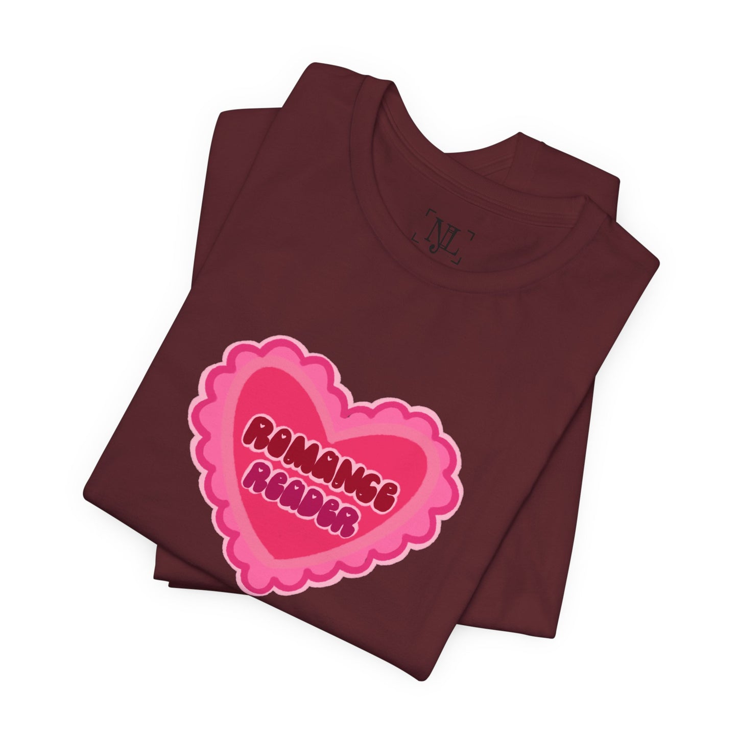 Romance Reader Heart Logo — Bookish Tee