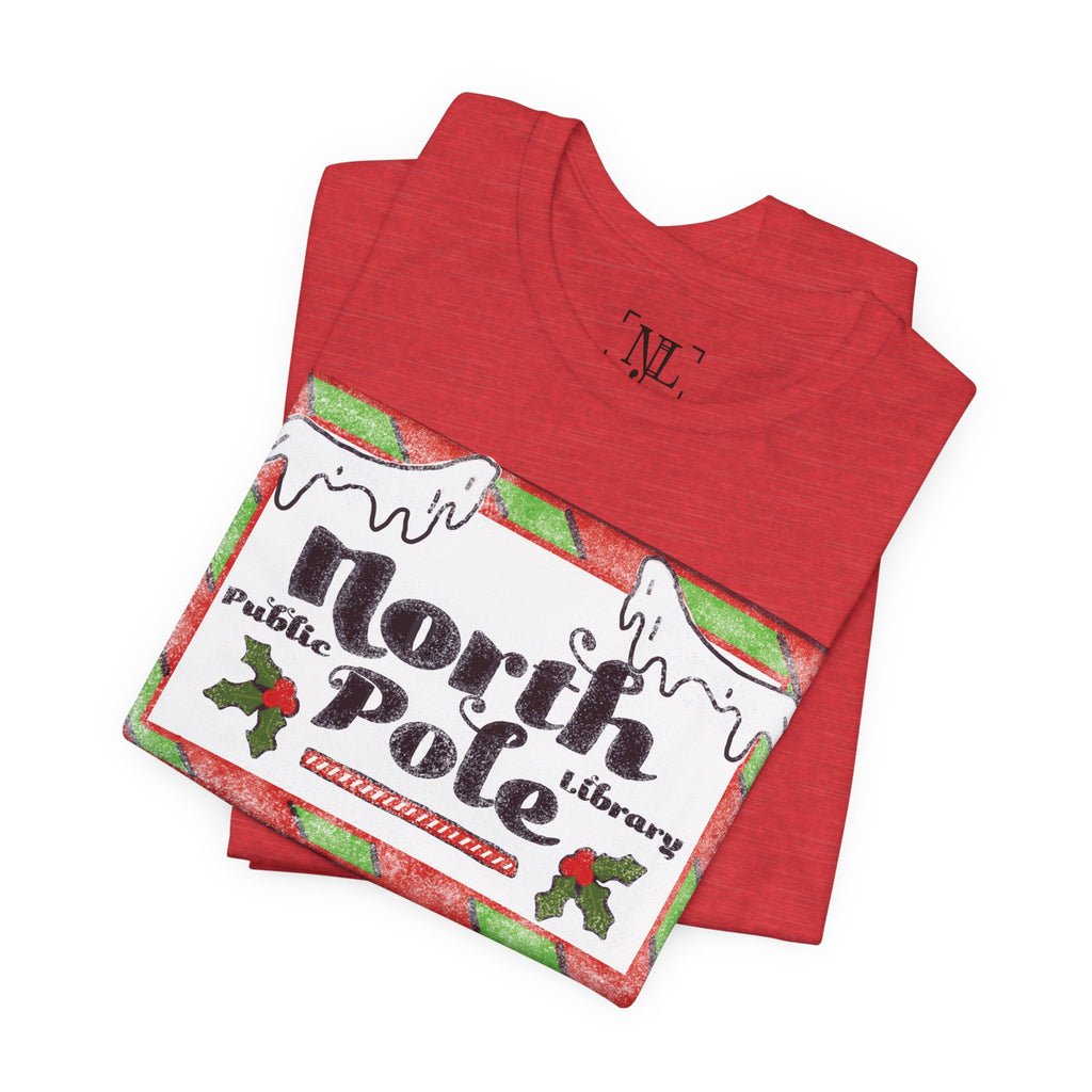 North Pole Library Short Sleeve Christmas Tee