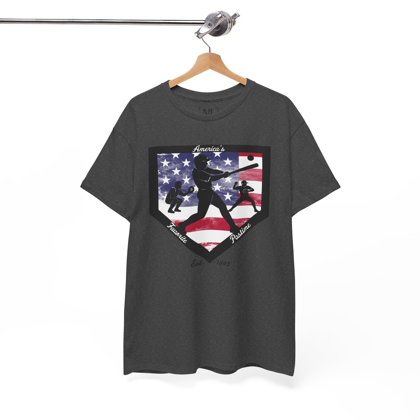 Baseball Home Plate American Flag T‑Shirt – America's Favorite Pastime Design