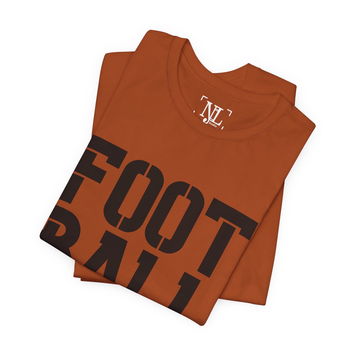 Football Mom T-Shirt – Bold Stacked Text with Football Graphic