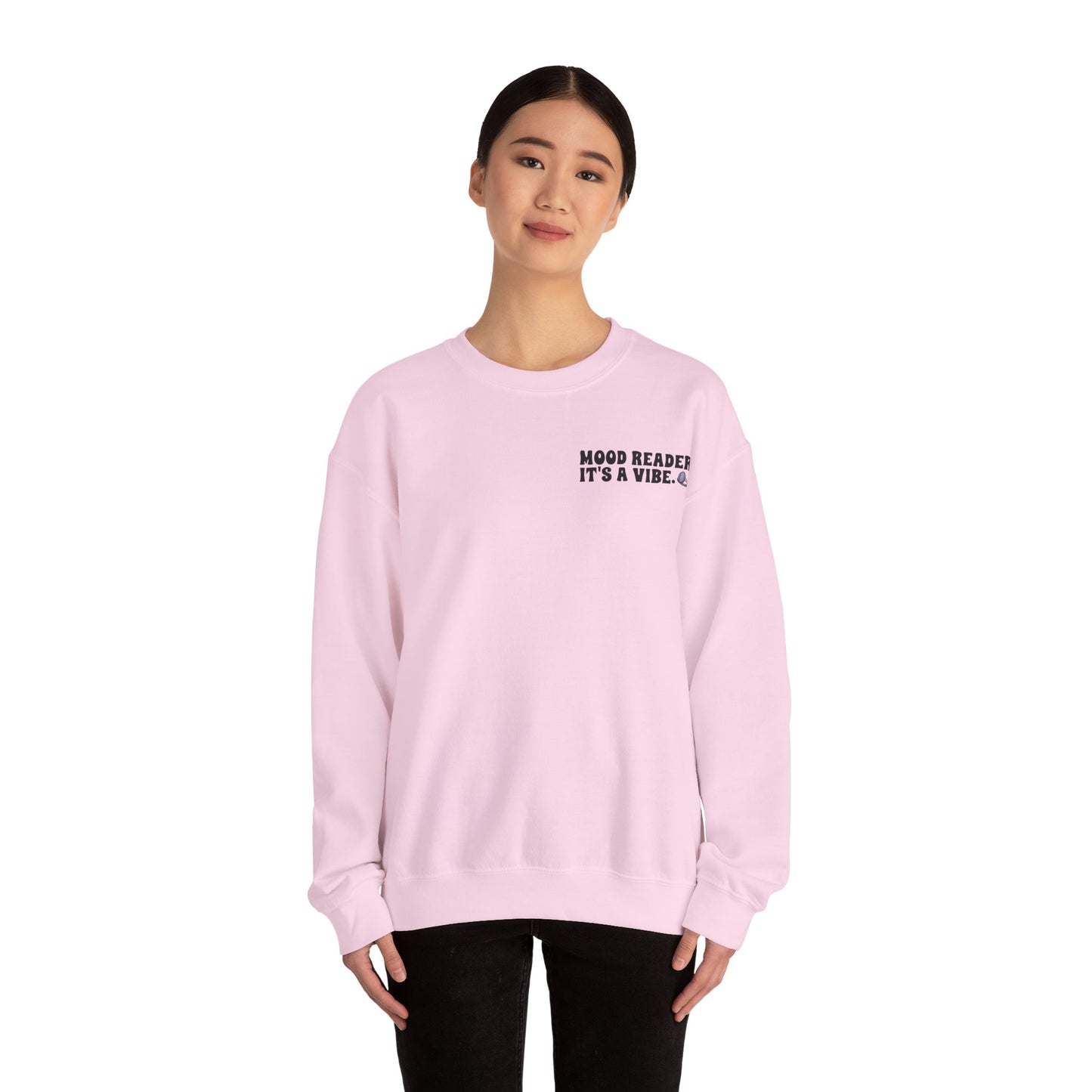 "Mood Reader It's a Vibe" - Cozy Bookish Graphic Sweatshirt (Black Text)