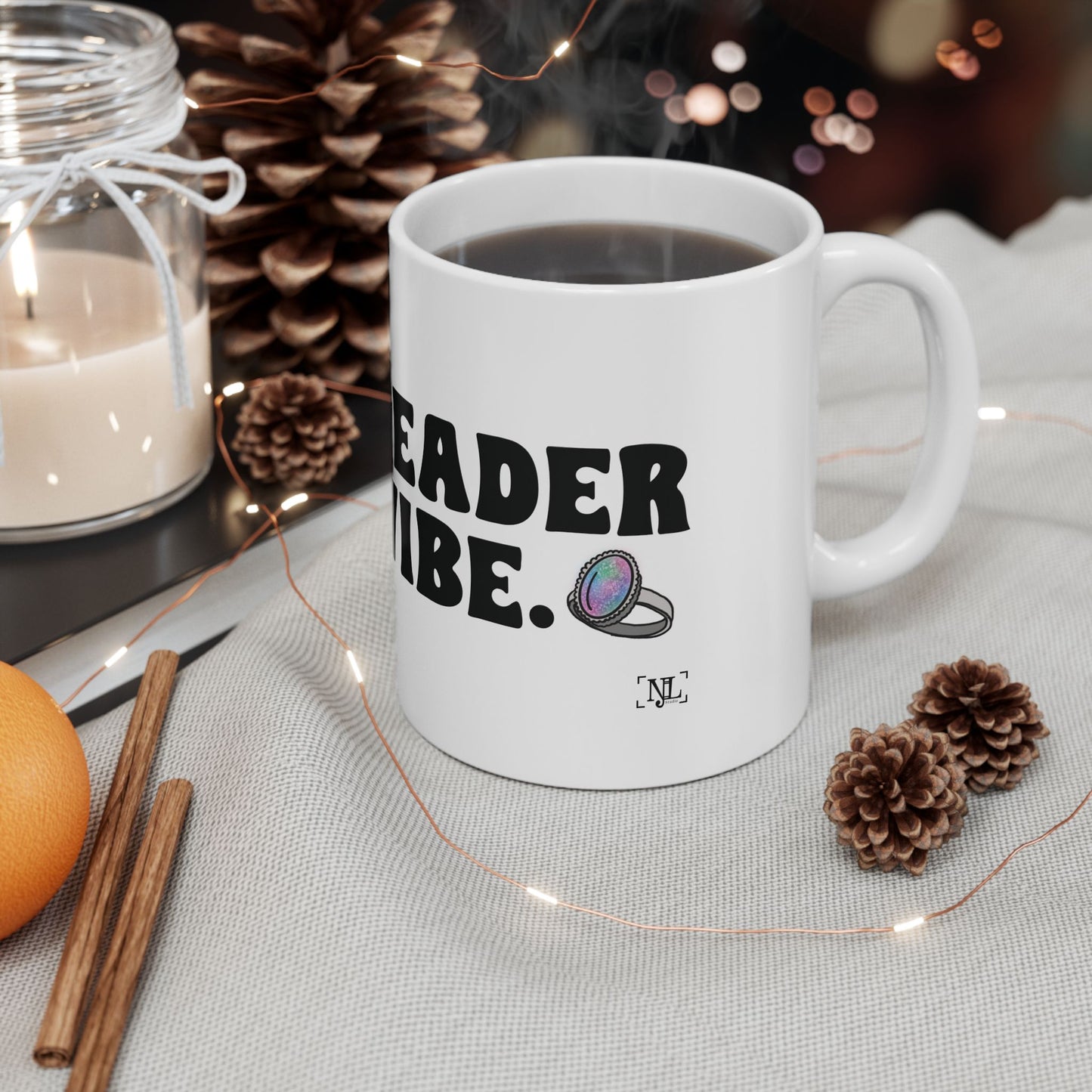 Mood Reader It's a Vibe Mug — Book Lover Ceramic Coffee Cup (11oz, 15oz)